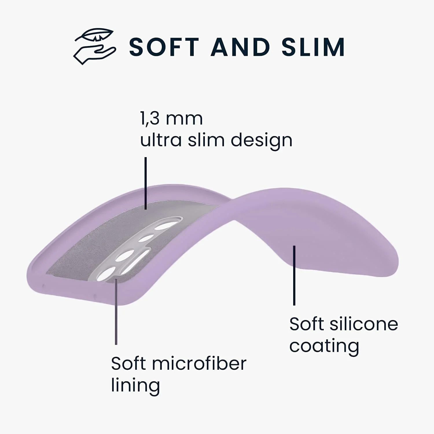 DL3 Mobilak Liquid Silicone Protective Case for Xiaomi Redmi Note 8 Pro with Camera Protection and Microfiber Lining - Lavender