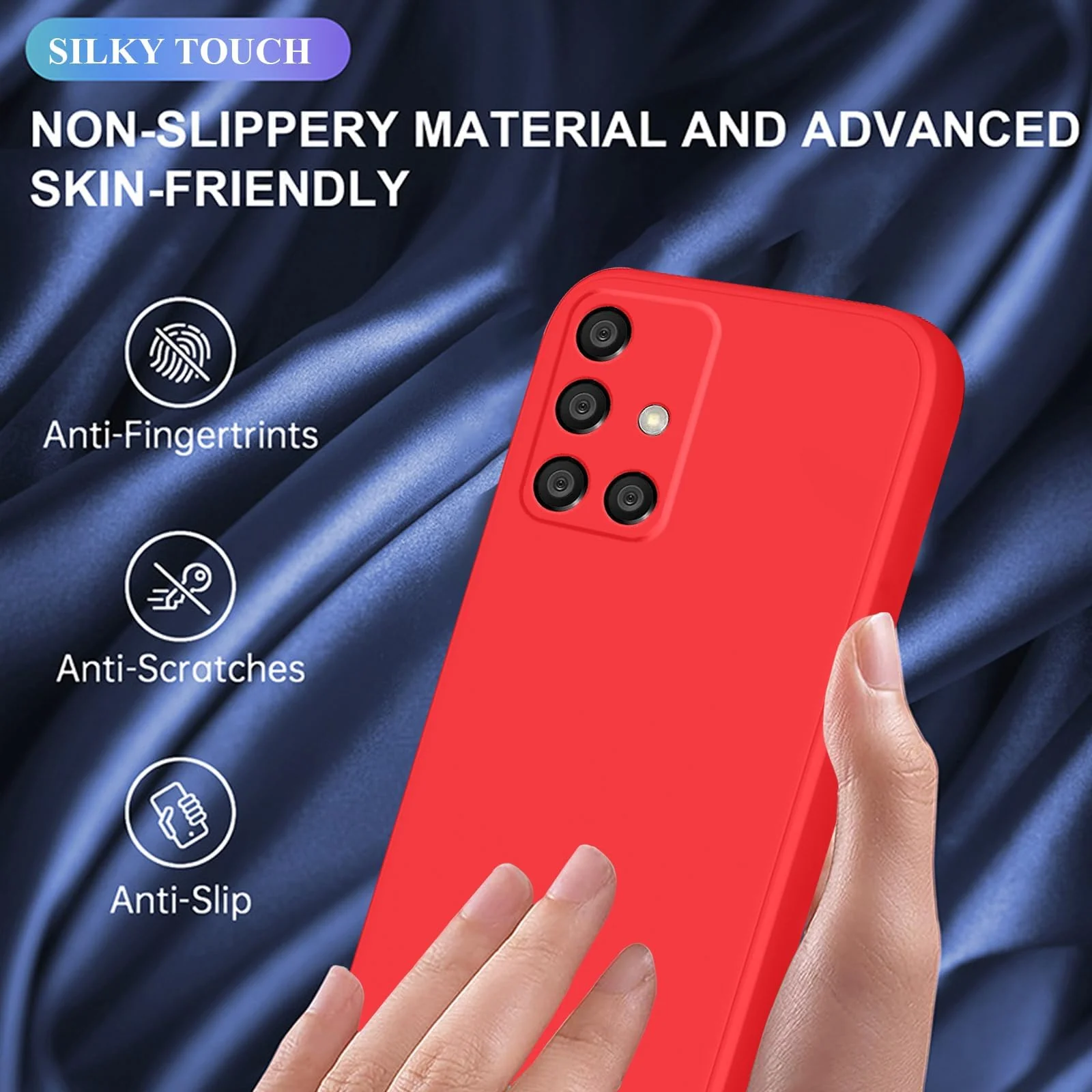 DL3 Mobilak Soft Silicone Protective Case for Samsung Galaxy A51 with Microfiber Lining and Shockproof Design - Red