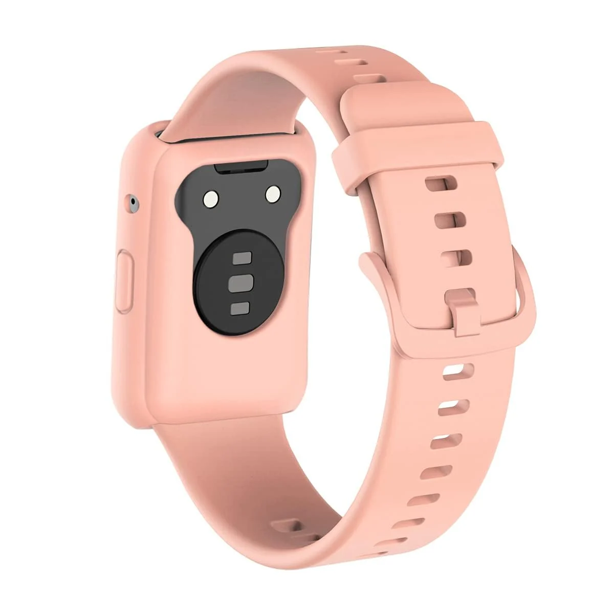 DL3 MOBILAK Bands Replacement and case for Huawei Watch Fit, Band for Women Men,Silicone Quick Release Soft Rubber Replacement Watch Band - Light Pink