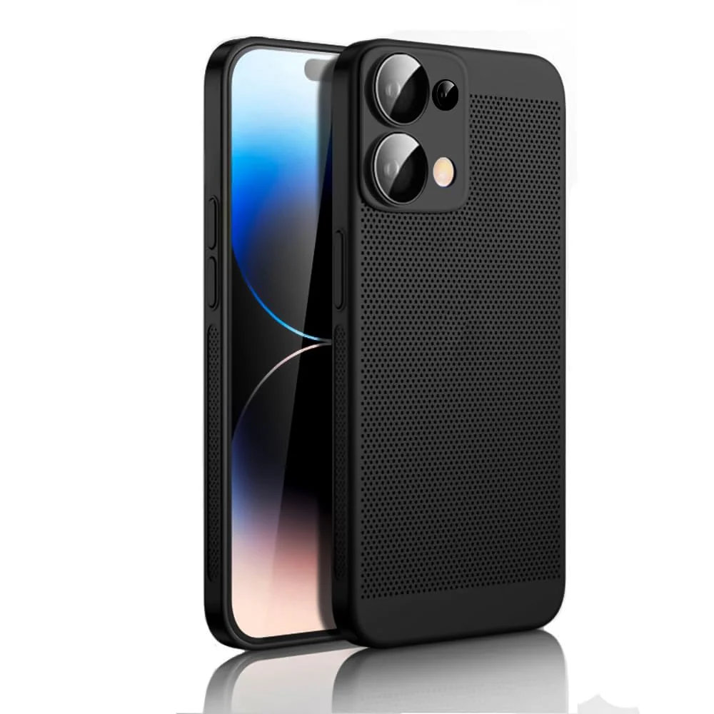 DL3 Mobilak Case for OPPO Reno 13 5G/OPPO Reno13 5G Heat Dissipation with Built-in Camera Lens Protector Slim Fit Breathable Cooling Anti-Fingerprint Hard PC Back Shockproof Cover