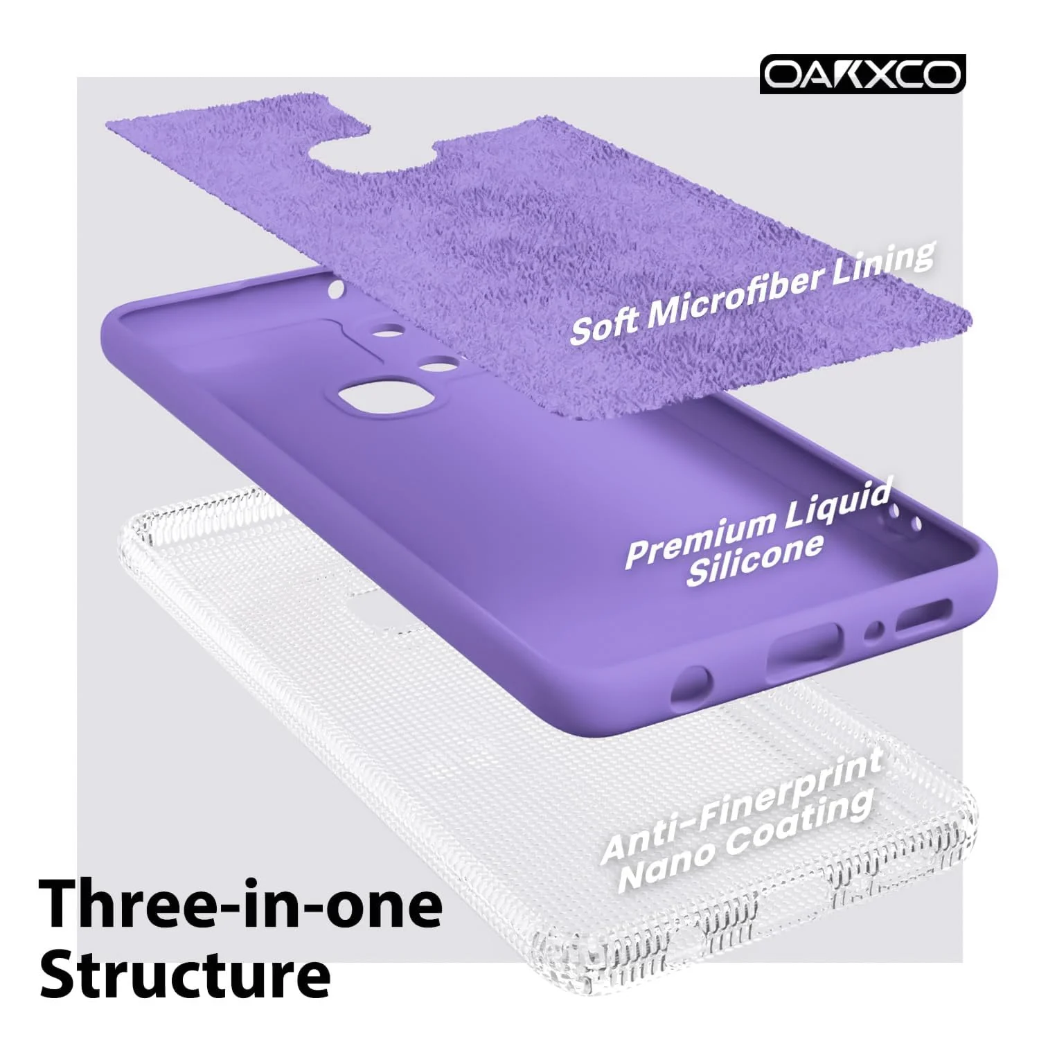DL3 Mobilak Soft Silicone Protective Case for Samsung Galaxy A21s with Microfiber Lining and Shockproof Design - Light Purple