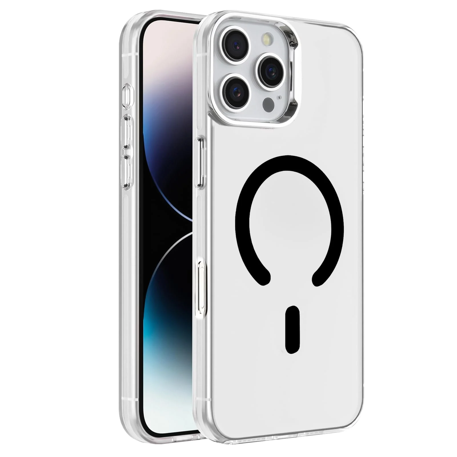 DL3 Mobilak Case for iPhone 16 Pro Max Crystal Clear [Not Compatible with MagSafe] Soft TPU Gel Case Flexible Silicone Anti-Scratch Transparent TPU Cover - Black