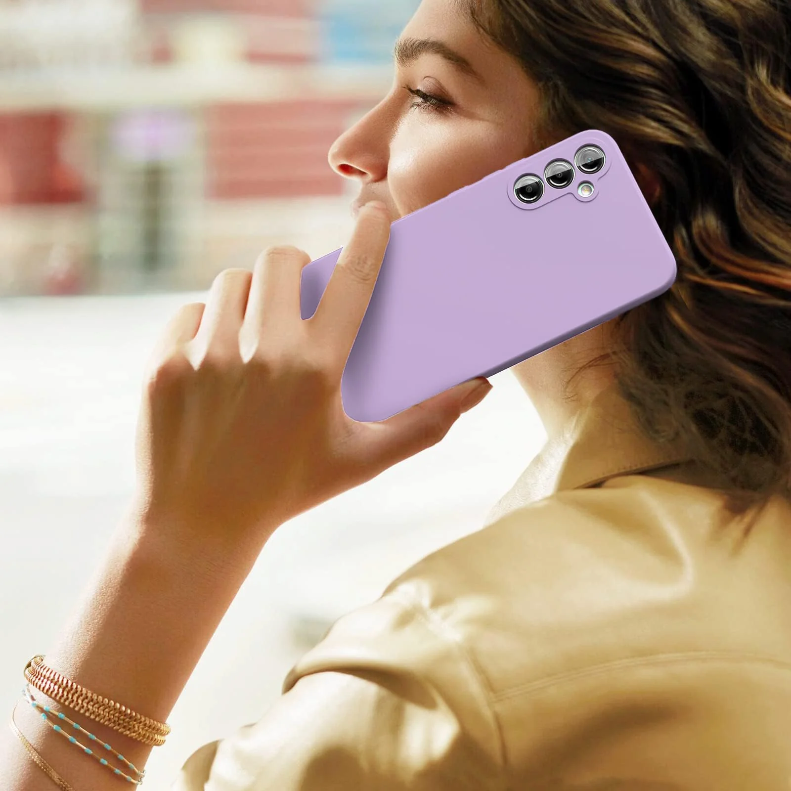 DL3 Mobilak Silicone Protective Case for Samsung Galaxy A24 4G, Shock-absorbing protection, Scratch-resistant surface, Soft microfiber lining - Lavender
