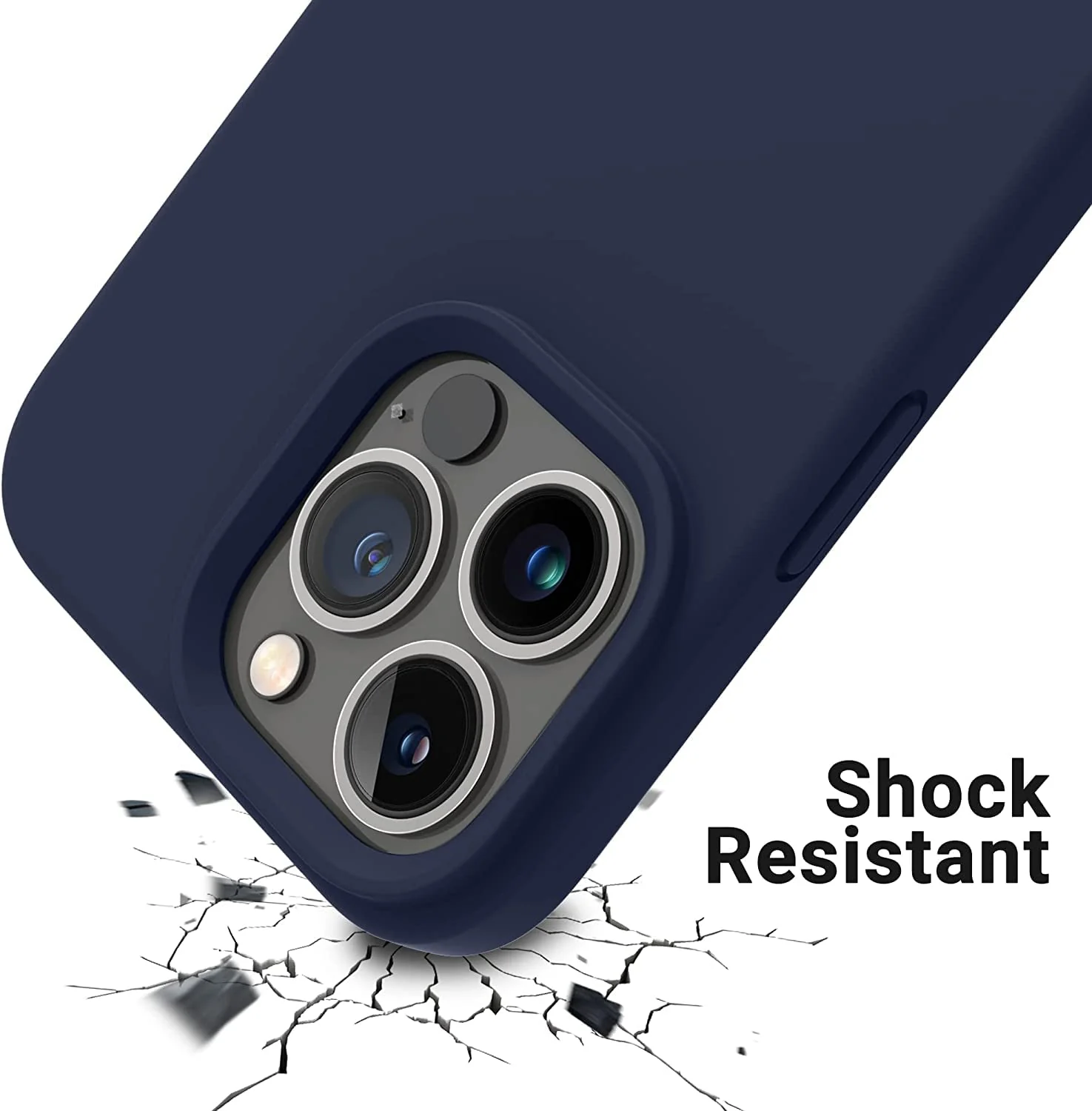 DL3 Mobilak Liquid Silicone Protective Case for iPhone 11 Pro (5.8 Inch) with Camera Protection and Microfiber Lining - Dark Blue