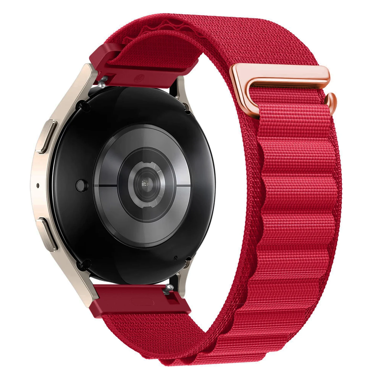 DL3 Mobilak No-Gap Nylon Watch Bands Compatible with Samsung Galaxy Watch 6 5 4 Band 40mm 44mm/Watch 5 Pro Band 45mm/Watch 6 4 Classic Band 42mm 43mm 46mm 47mm, Alpine Loop Woven Sport Strap Men Women - Red