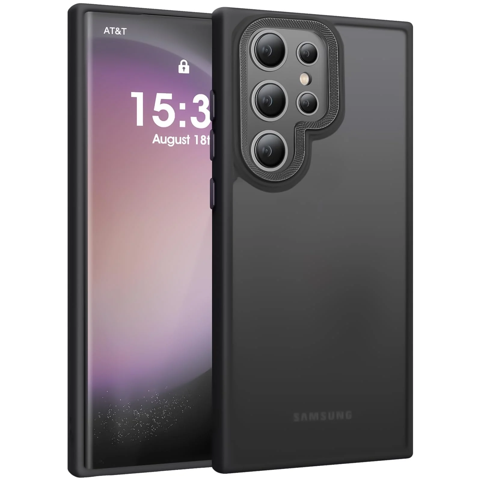 DL3 Mobilak Case for Samsung Galaxy S22 Ultra 5G Magnetic Translucent Matte Phone Cases Thin Slim Fit Shockproof Bumper Protective Cover for Women Men Girls - Black