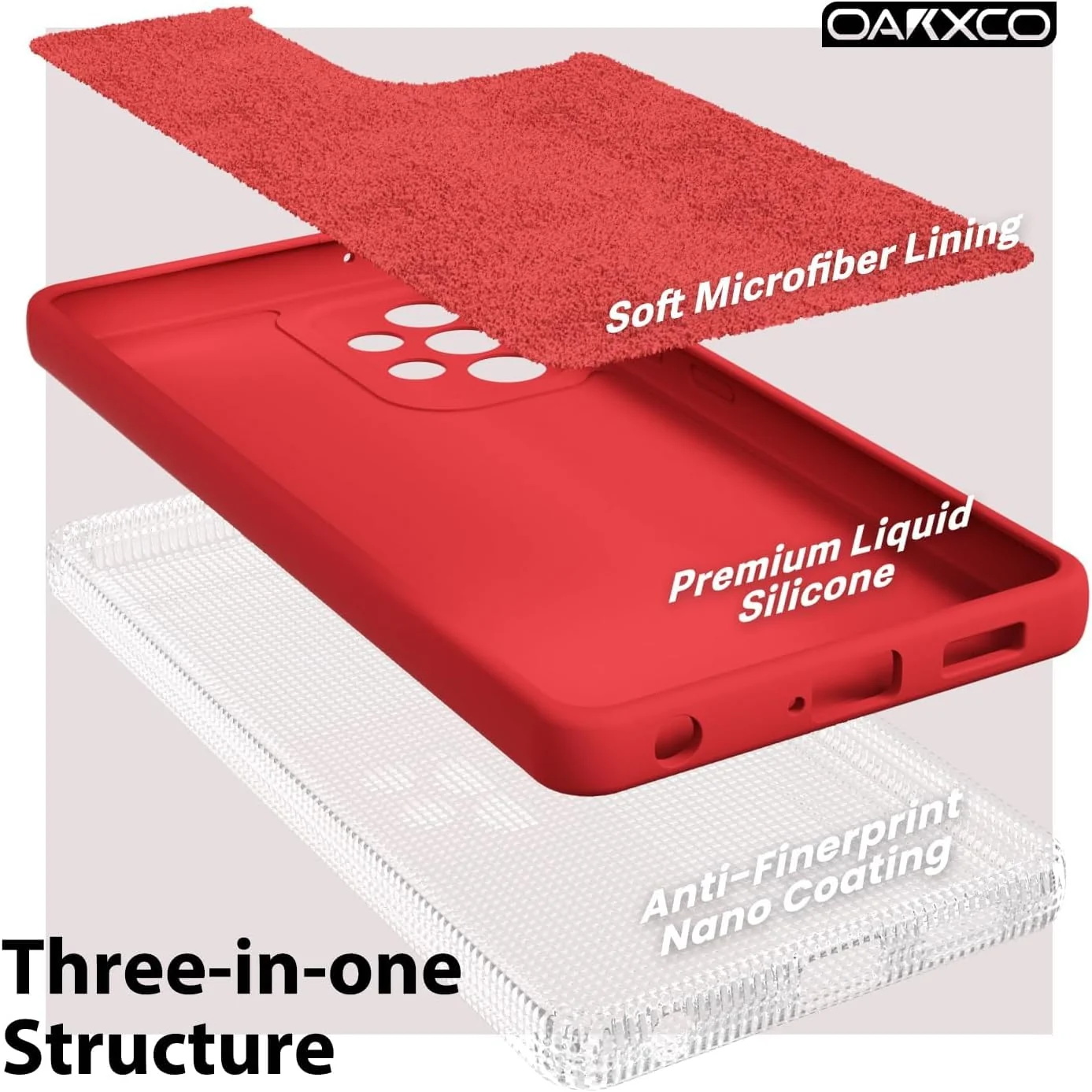 DL3 Mobilak Silicone Protective Case for Samsung Galaxy A72, Shock-absorbing protection, Scratch-resistant surface, Soft microfiber lining - Red