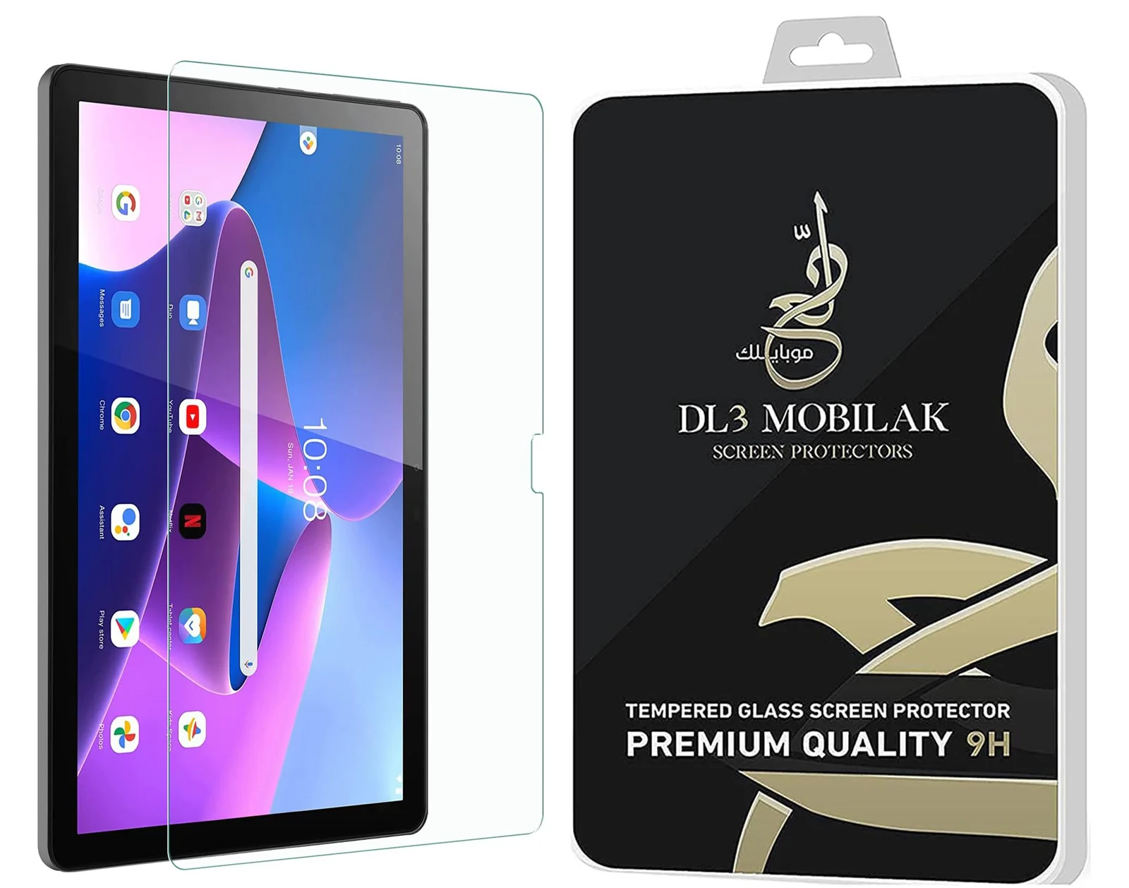 DL3 Mobilak Screen Protector For Lenovo Tab M10 3rd Gen 10.1 Inch (TB-328F/ TB-328X) Tempered Glass Film [HD Crystal ] [Easy Installation] [Scratch Resistant] [9H Hardness] - Clear