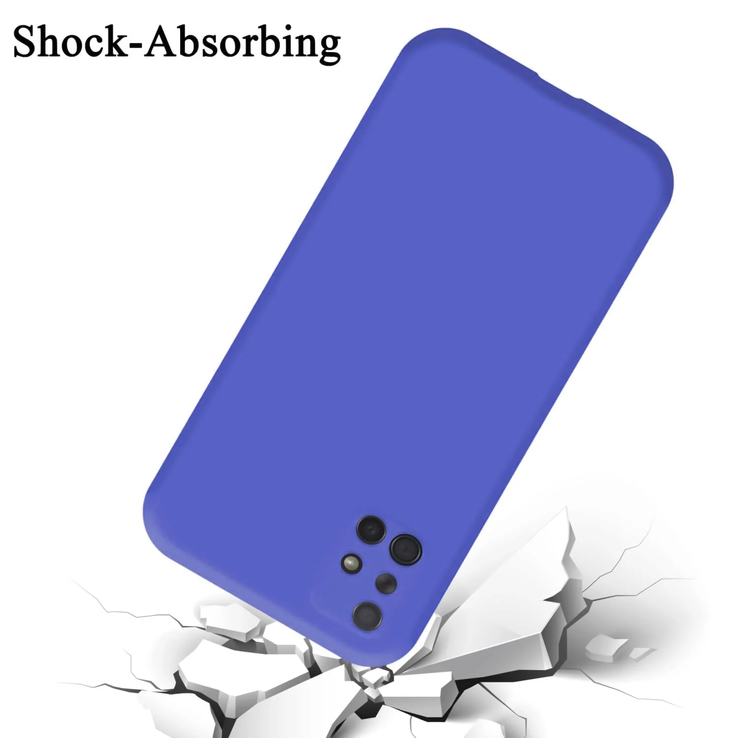 DL3 Mobilak Samsung Galaxy A71 Case, Soft Flexible Silicone Gel Rubber Bumper Cover, Full Body Shockproof Protective Phone Case - Light Blue