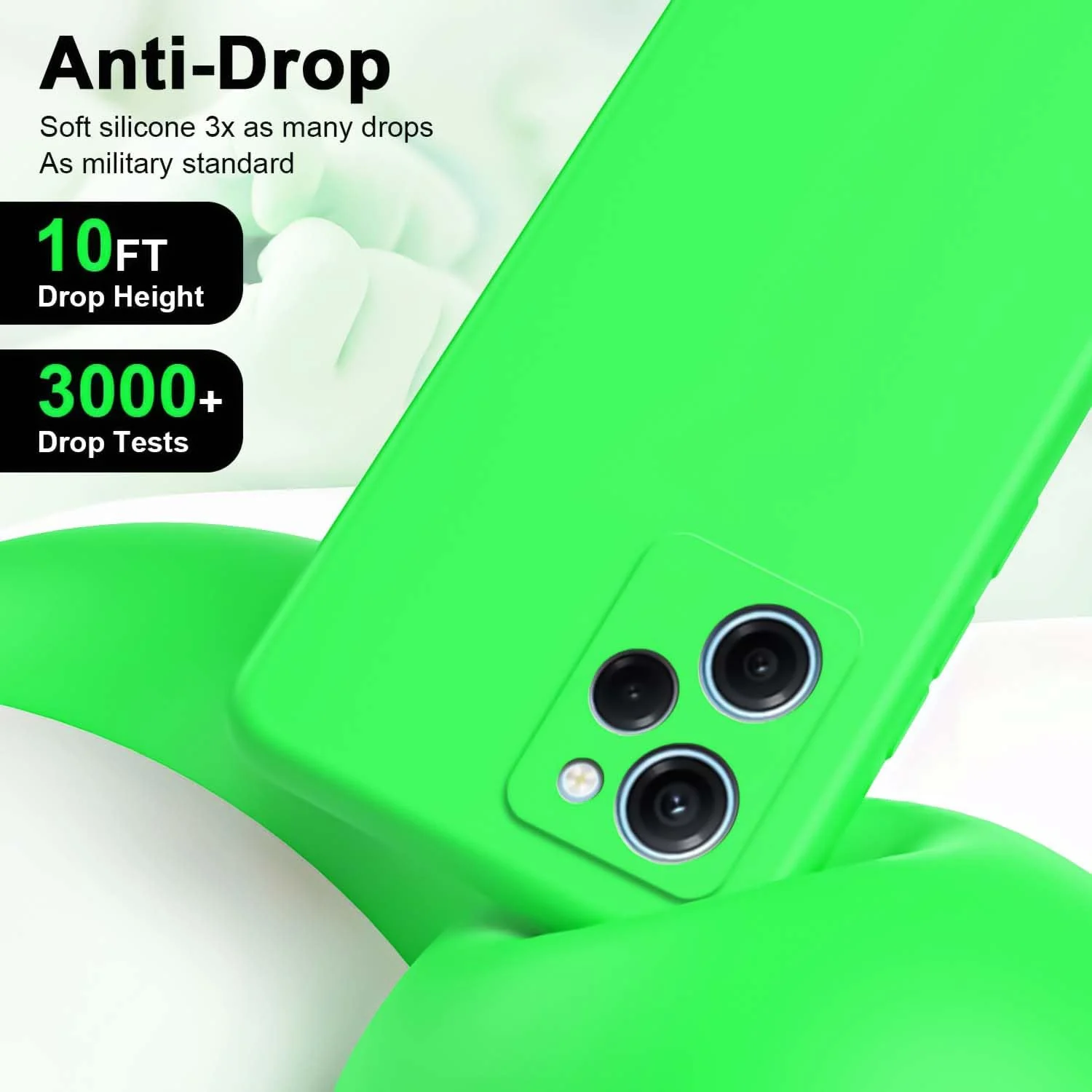 DL3 Mobilak Silicone Protective Case for POCO X5 Pro 5G, Shock-absorbing protection, Scratch-resistant surface, Soft microfiber lining - Neon Green