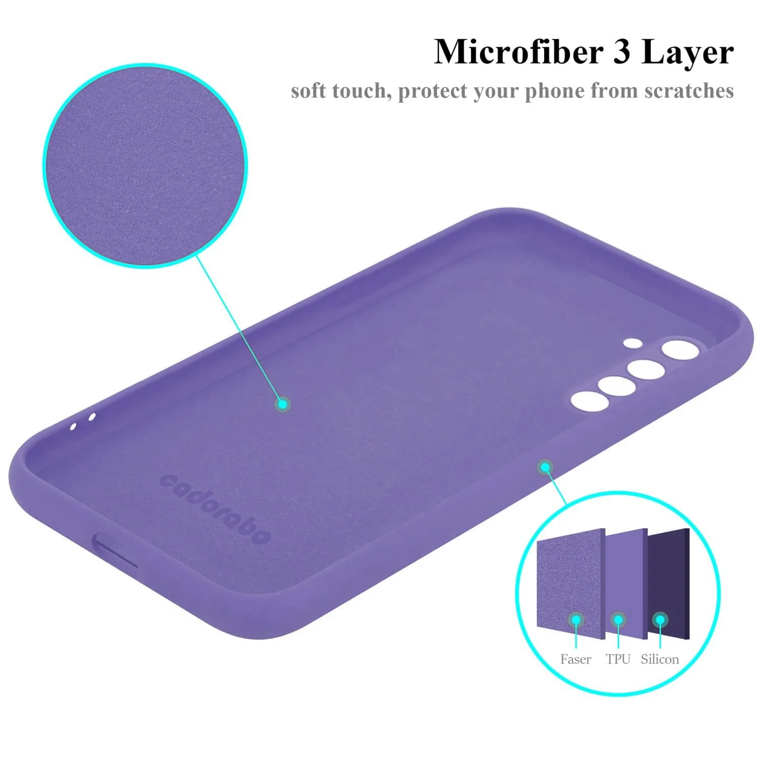 DL3 Mobilak Liquid Silicone Protective Case with Soft Microfiber Lining with Full Camera Protection for realme 6 Pro - Light Purple