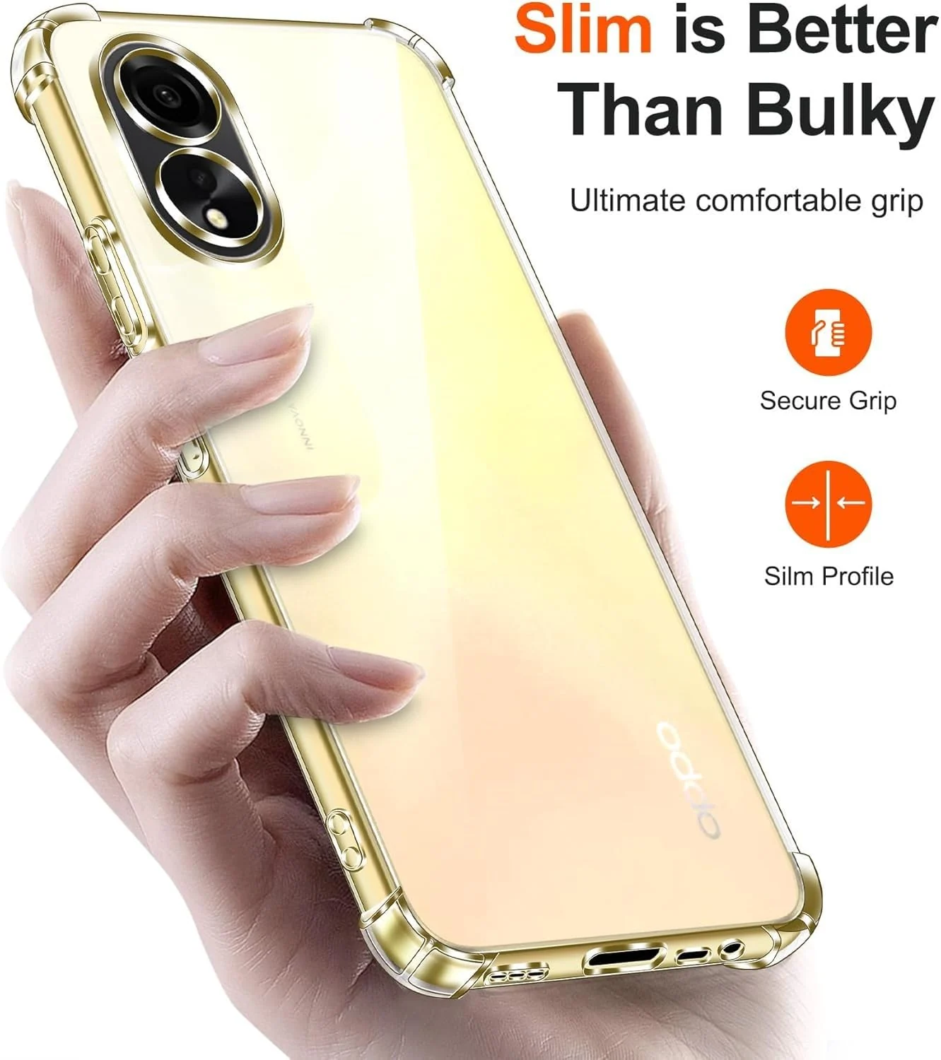 DL3 Mobilak Clear TPU Case for OPPO A38 4G / OPPO A18 4G, Camera protection, Shock-absorbing protection, Scratch-resistant surface - Clear