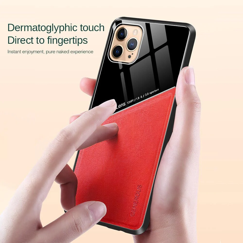 DL3 Mobilak Leather and PC Protective Case for realme 8 4G / realme 8 Pro, Built-in magnetic car-mount support, Shock-absorbing protection, Raised edges around the screen and camera - Red