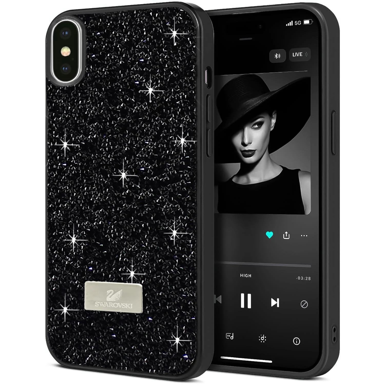 DL3 Mobilak Glitter Rhinestone Protective Case for iPhone X / iPhone XS with Shockproof Design
