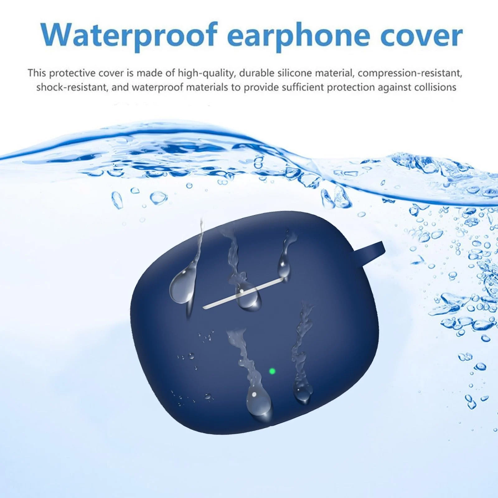 DL3 Mobilak Compatible with HONOR CHOICE Earbuds X3 Lite Case Cover, Soft Silicone Shockproof Protective Skin Case for HONOR Earbuds X3 Lite Wireless Earbuds with Carabiner, Front LED Visible - Blue