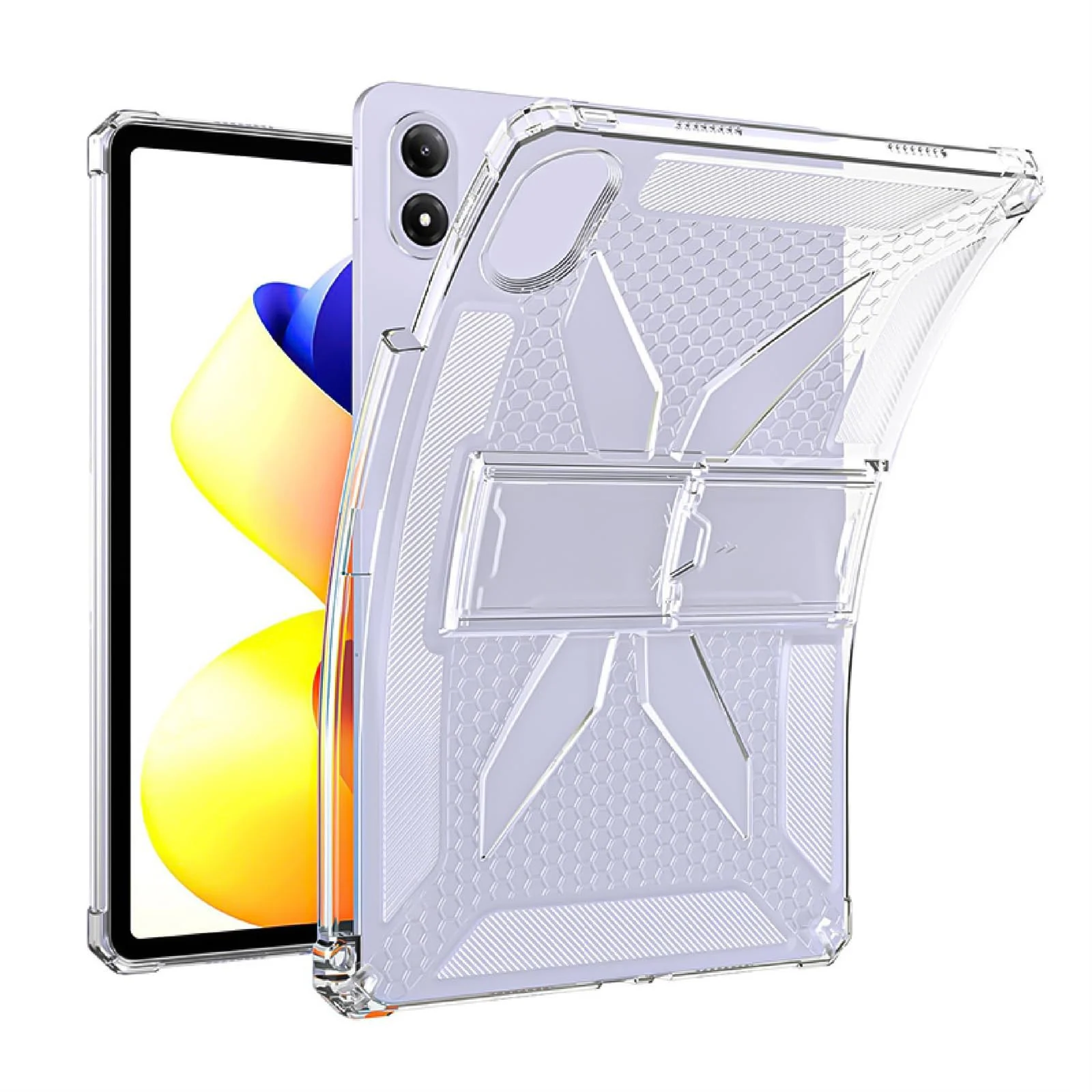 DL3 Mobilak Transparent Stand Case for Huawei MatePad SE 11 inch 2024 Tablet Shockproof, Thin Slim Lightweight Anti-Yellowing Bumper, Kickstand Cover, with Pencil Holder - Clear
