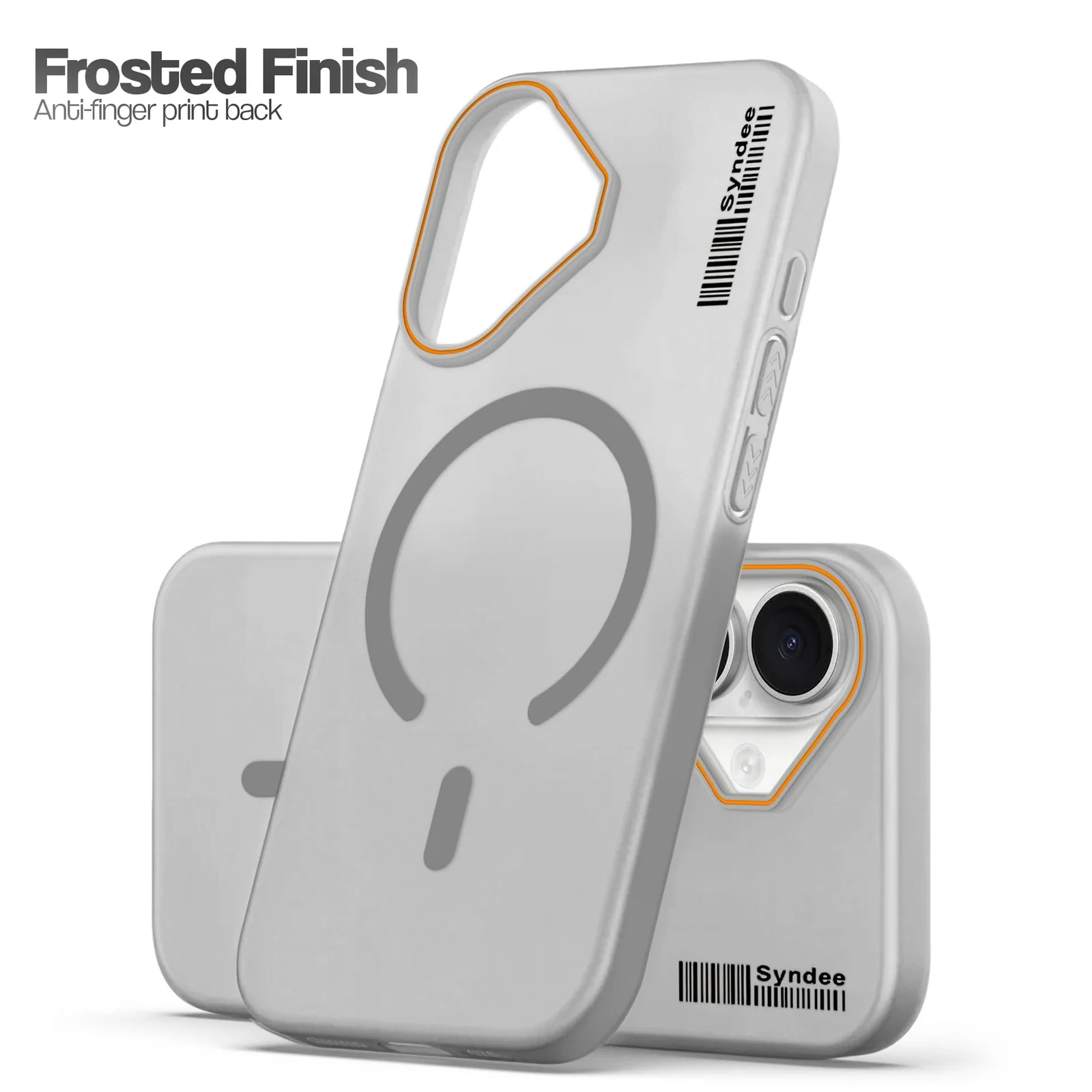 DL3 Mobilak Translucent Matte Case for iPhone 17, Compatible with MagSafe accessories, Shock-absorbing protection, Integrated ring holder - Gray