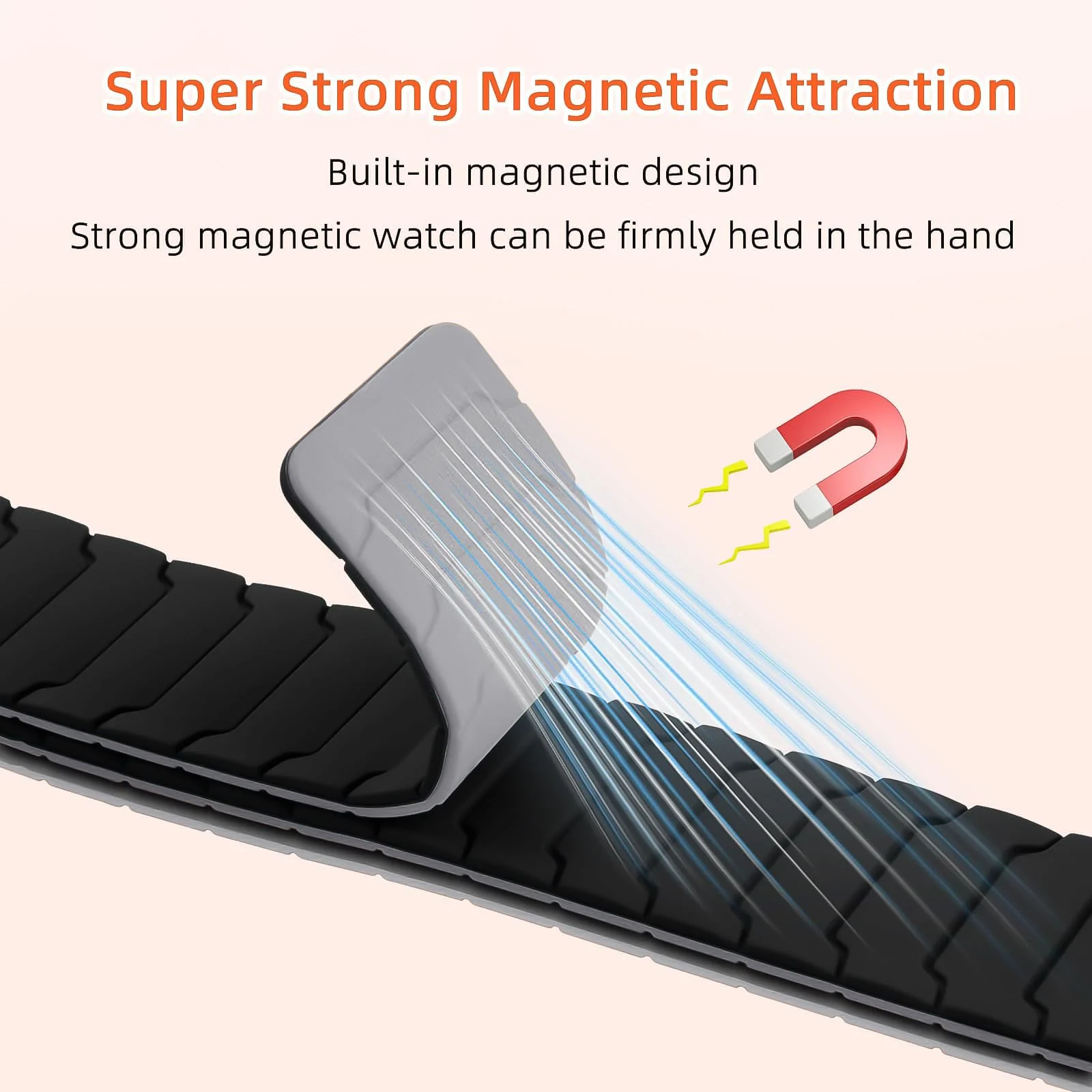 DL3 Mobilak 22mm Silicone Magnetic Strap for Xiaomi Redmi Watch 5 Active/5 Lite/Samsung Galaxy Watch 46mm/Watch 3 45mm/Gear S3/Huawei watch (GT6 GT5 GT4 GT3 GT2 GT 46MM)/GT2E/GT6 Pro/GT 5 Pro/Amazfit GTR4/Bip 6 - Black/gray