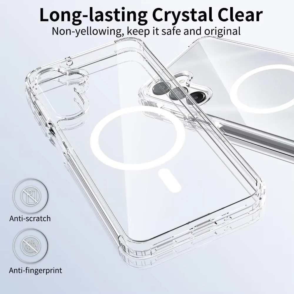DL3 MOBILAK for Samsung Galaxy A17 5G/4G Case Clear [Compatible with MagSafe] Slim Magnetic Clear Bumper Case