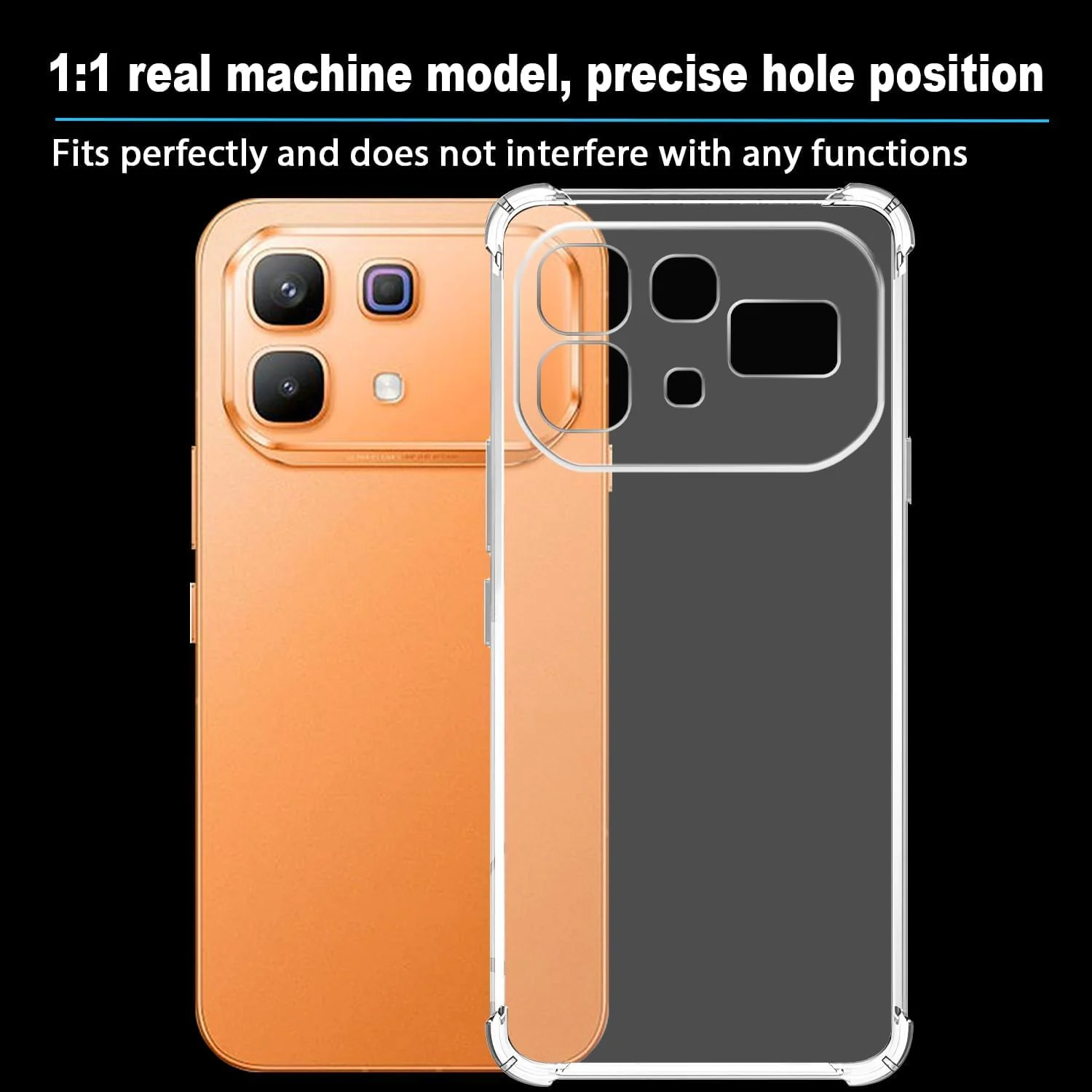 DL3 Mobilak Case Compatible with Infinix Note 60 Pro, Cover SiliconeTransparent TPU Gorilla Anti-shock Protector Camera Shockproof Corners - Clear