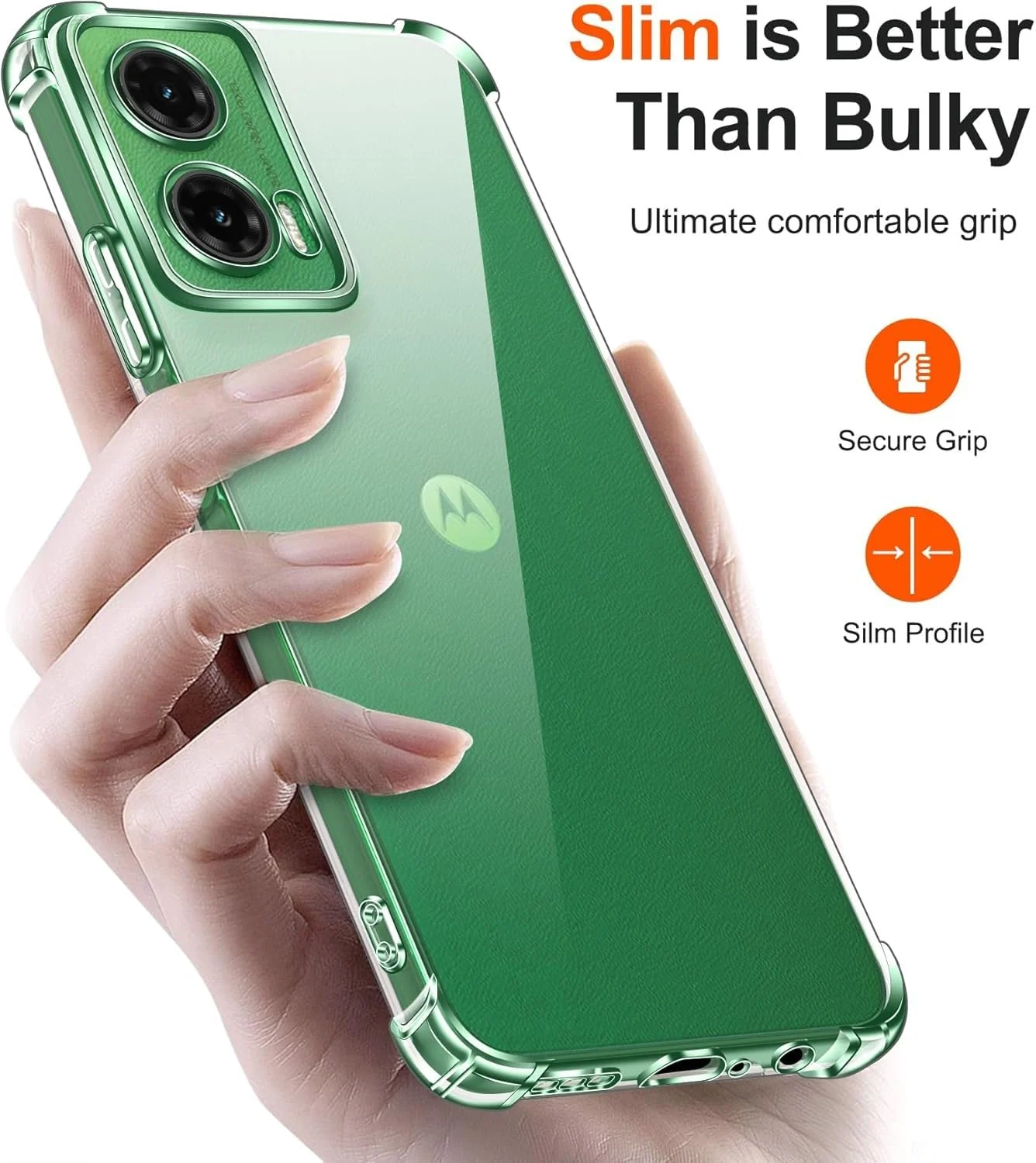 DL3 Mobilak Case Compatible with Motorola Moto G35 5G, Cover Silicone TPU Gorilla Anti-shock Protector Camera Shockproof Corners - Clear