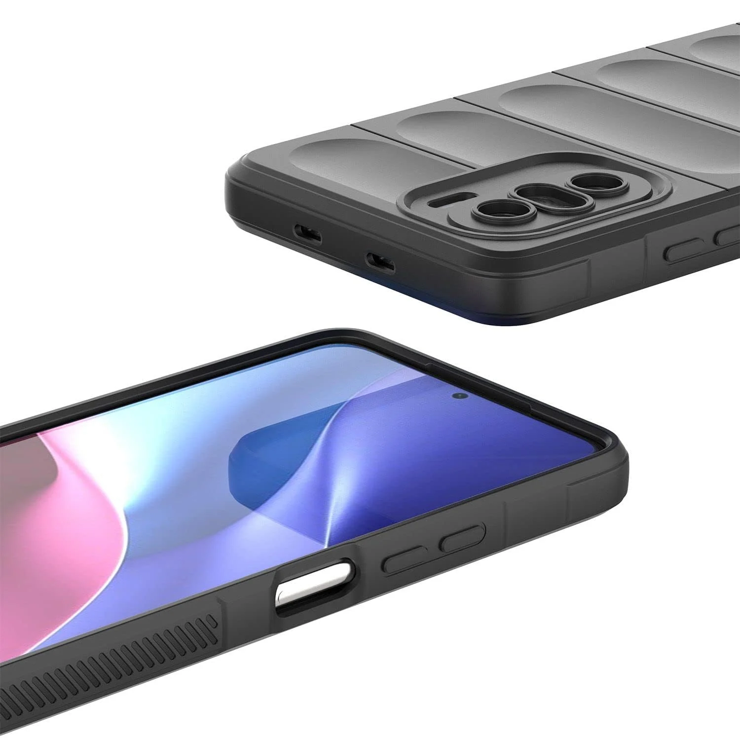 DL3 Mobilak Flexible Silicone and TPU Protective Case with Camera Protection for Xiaomi Poco F3 / RedMi K40 / K40 Pro / Mi 11i / Mi 11X - Dark Gray