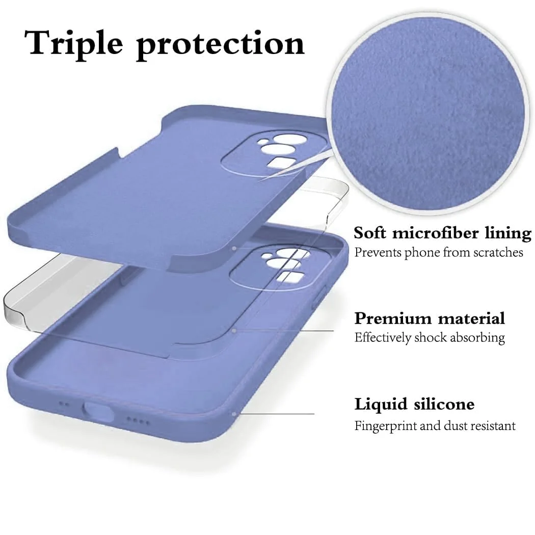 DL3 Mobilak Liquid Silicone Protective Case with Soft Microfiber Lining with Full Camera Protection for OPPO Reno 10 Pro+ Plus 5G - Baby Blue