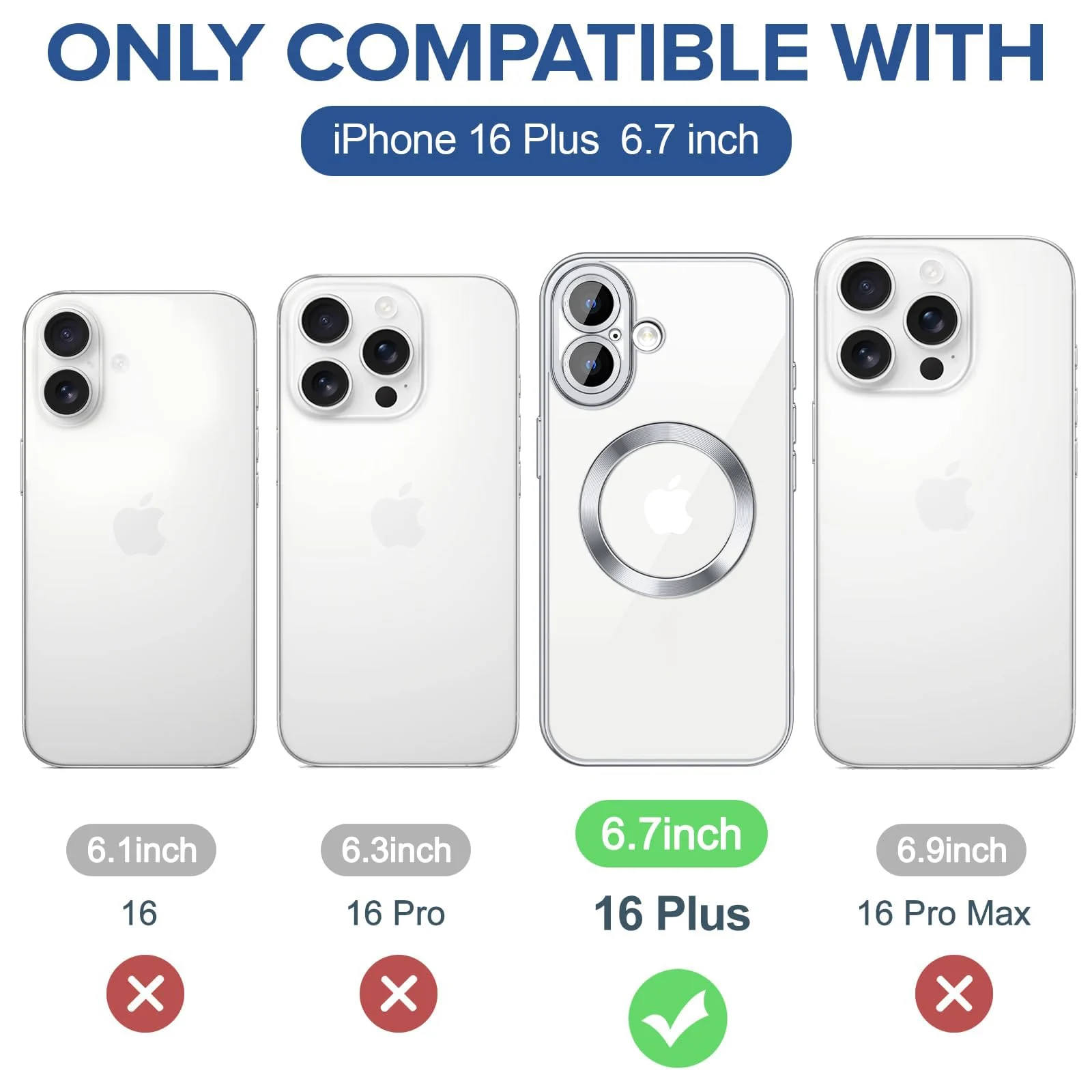 DL3 Mobilak Plated-Edge TPU Protective Case with Camera Protection for iPhone 16 Plus - Silver