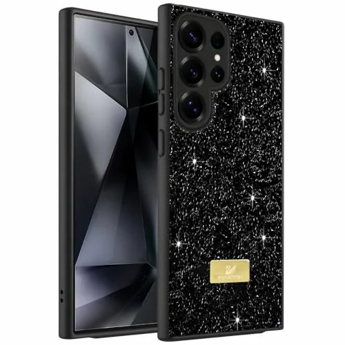 DL3 Mobilak Glitter Protective Case with Camera Protection for Samsung Galaxy S24 Ultra - Black 2