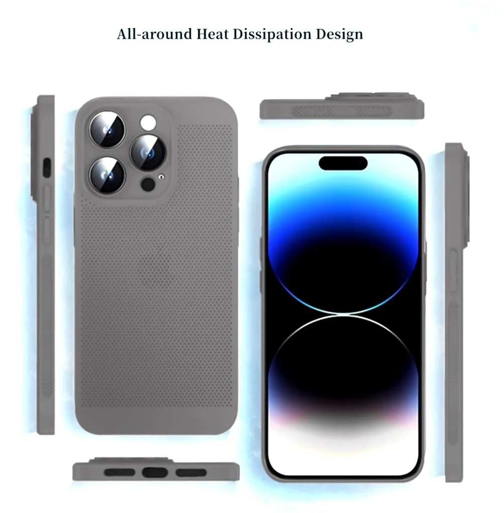 DL3 Mobilak Heat-Dissipation Hard PC Case with Built-In Camera Lens Protector for iPhone 16 6.1-Inch - Titanium Gray