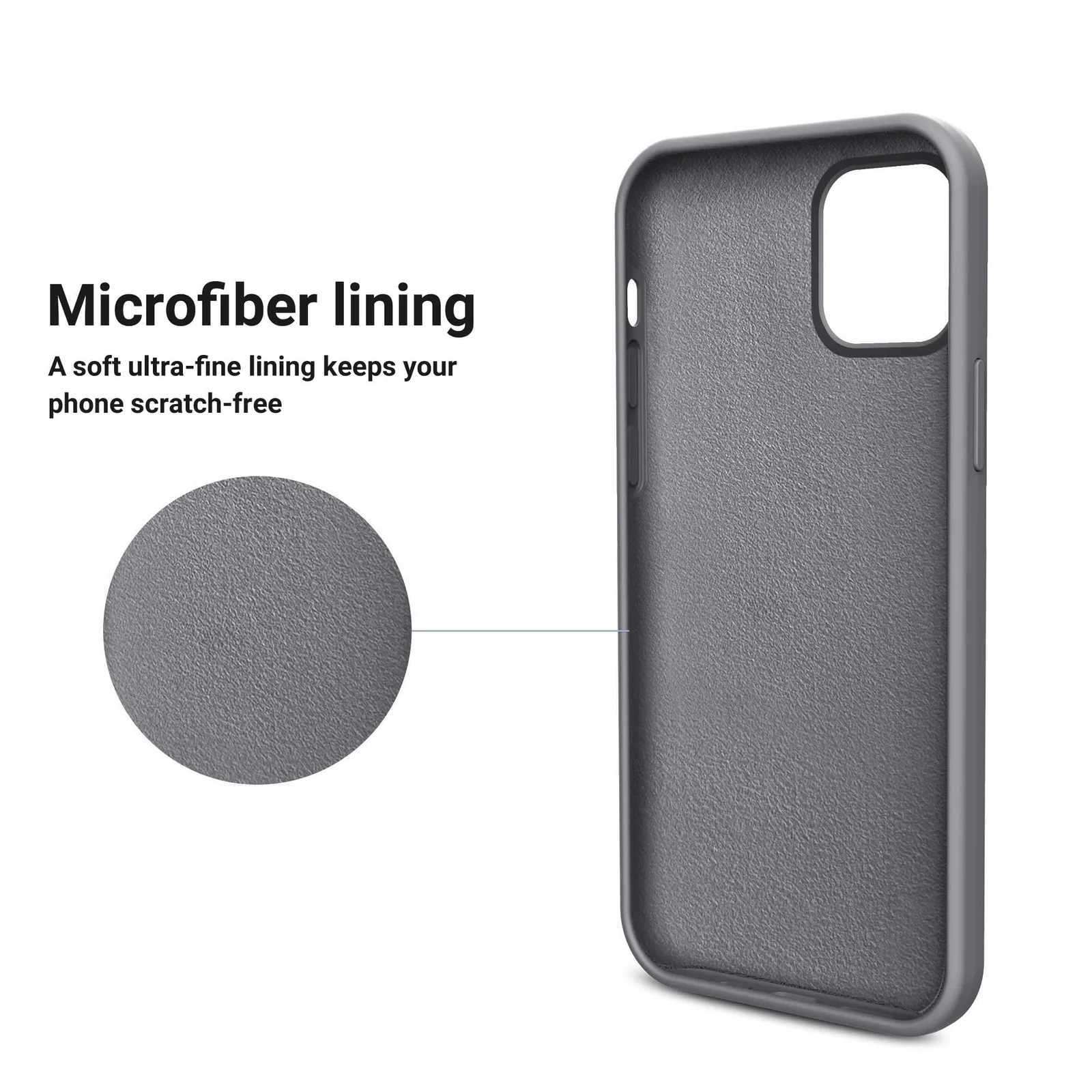 DL3 Mobilak Liquid Silicone Protective Case for iPhone 13 Pro Max (6.7 Inch) with Camera Protection and Microfiber Lining - Dark Gray