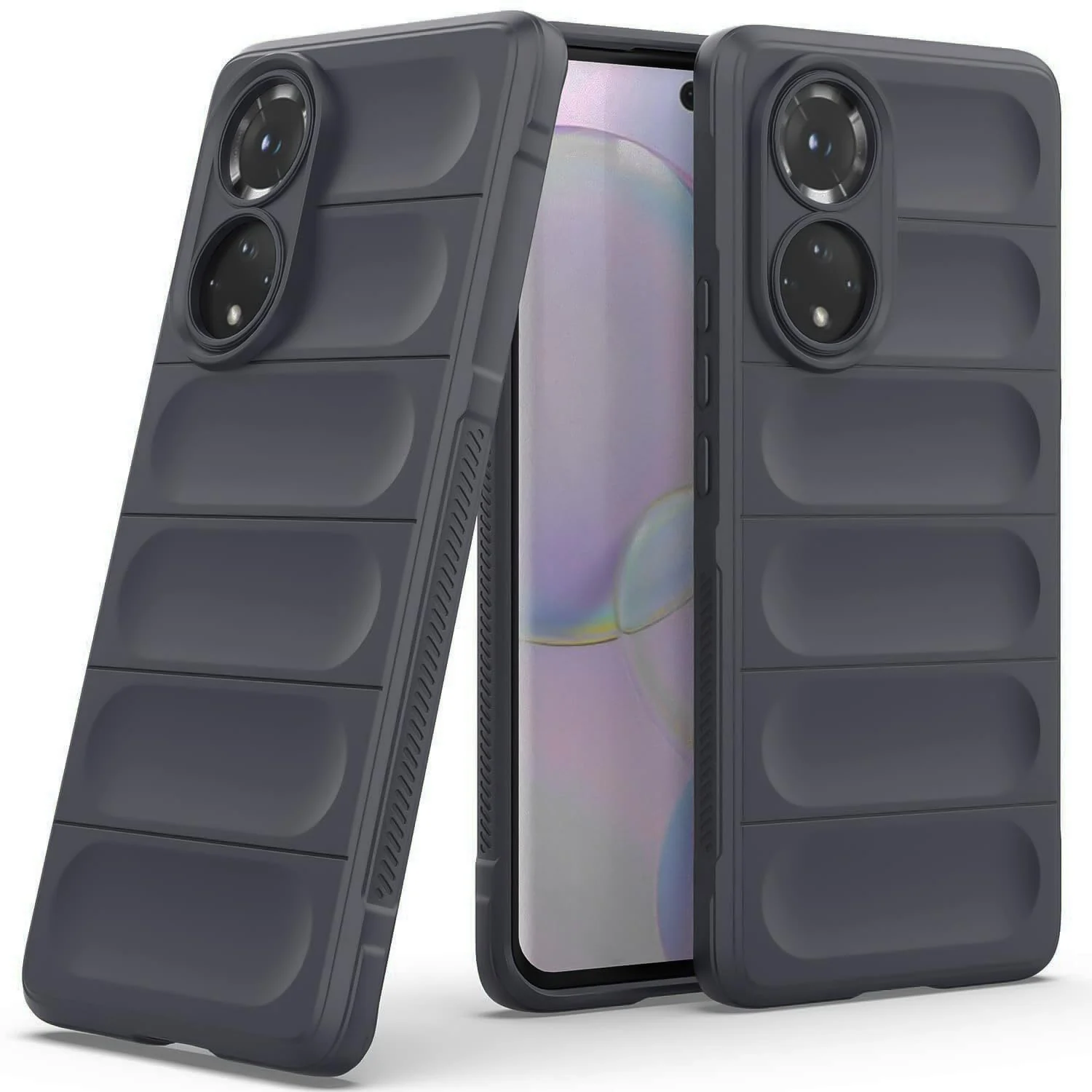 DL3 Mobilak Flexible Silicone and TPU Protective Case with Camera Protection for Honor 50 / Huawei Nova 9 - Dark Gray