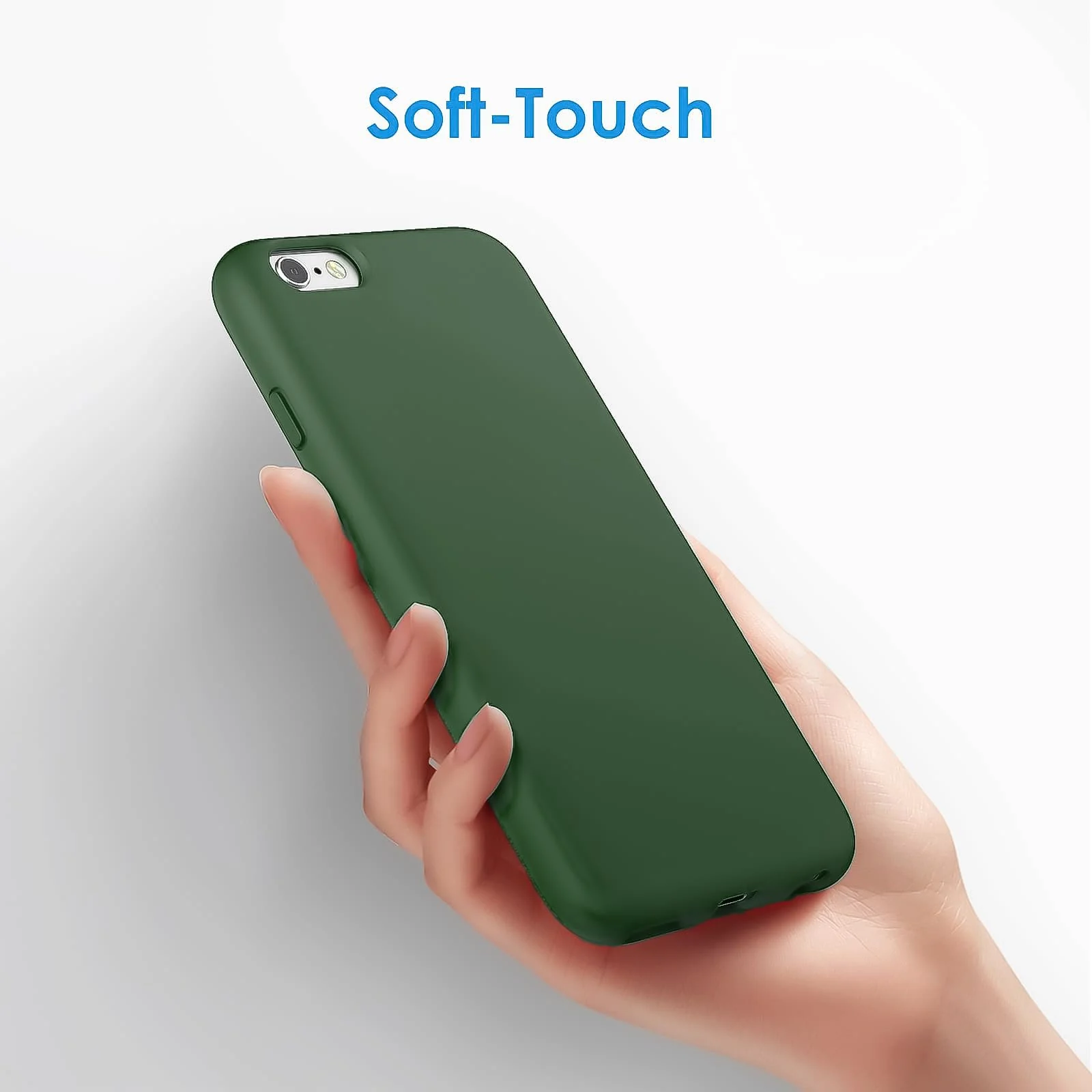 DL3 Mobilak Compatible with iPhone 6 Plus / 6S Plus Case, Liquid Silicone Case, Full Body Protective Cover, Shockproof, Slim Phone Case, Anti-Scratch Soft Microfiber Lining - A. Green