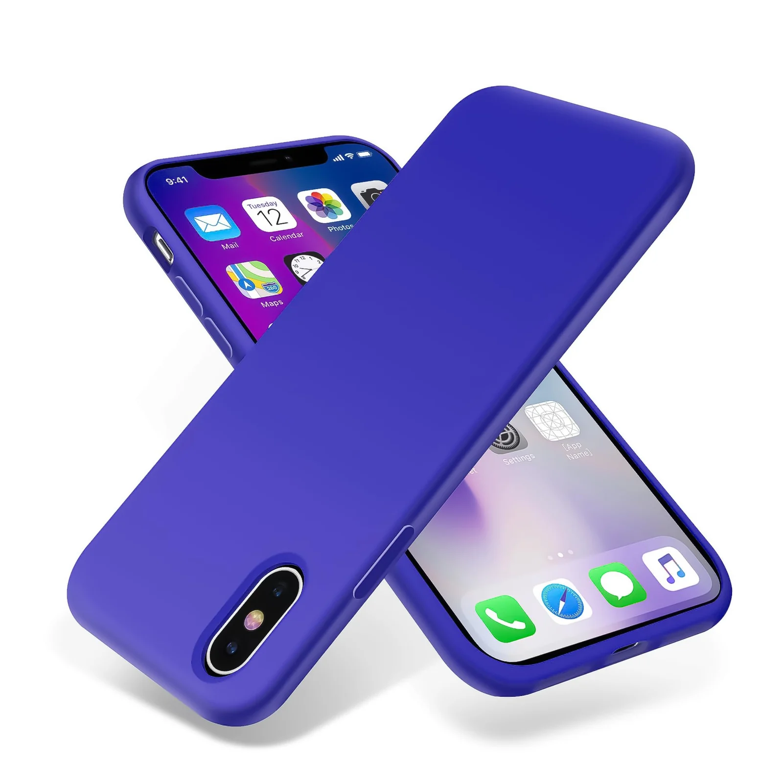 DL3 Mobilak Liquid Silicone Protective Case for iPhone XS Max with Camera Protection and Microfiber Lining - Pepsi