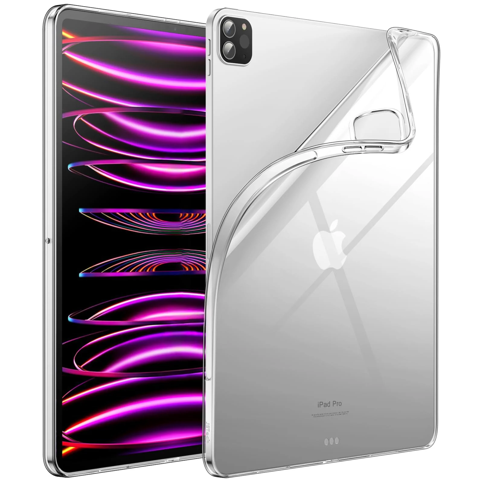 DL3 Mobilak Case for iPad Air 13 Inch M2 2024, iPad Pro 12.9 6th/5th Generation 2022/2021 Case, Slim Lightweight Soft TPU Anti-Scratch Back Cover with Shock Resistant Raised Edge - Clear