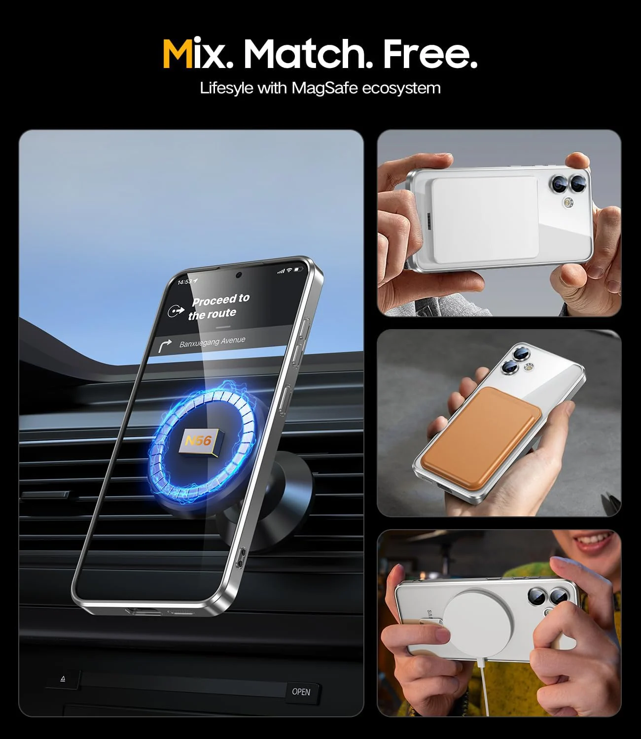 DL3 Mobilak Clear MagSafe-Compatible TPU Case and Camera Lens Protector for Samsung Galaxy A06 - Silver