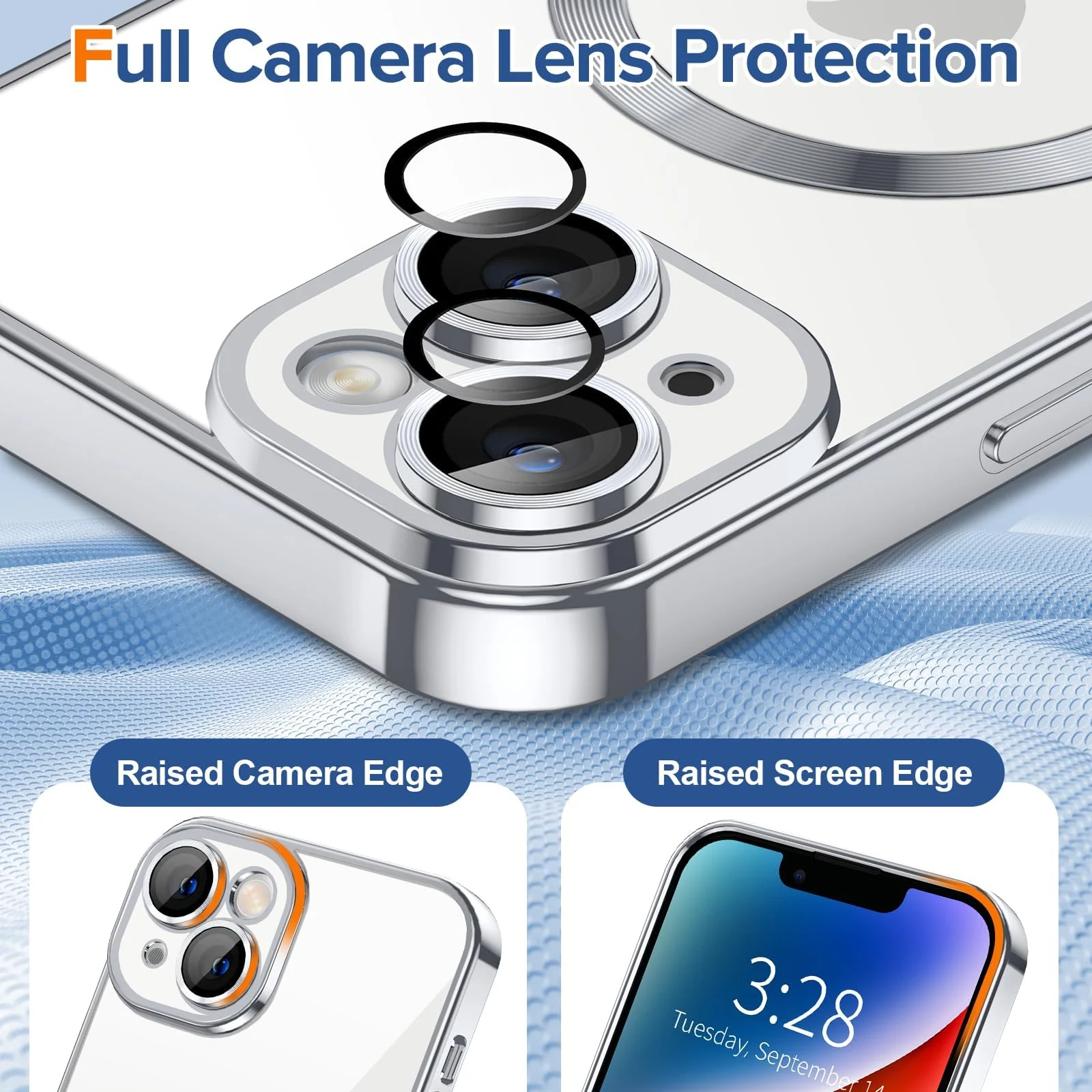 DL3 Mobilak Plated-Edge TPU Protective Case with Camera Protection for iPhone 13 - Silver