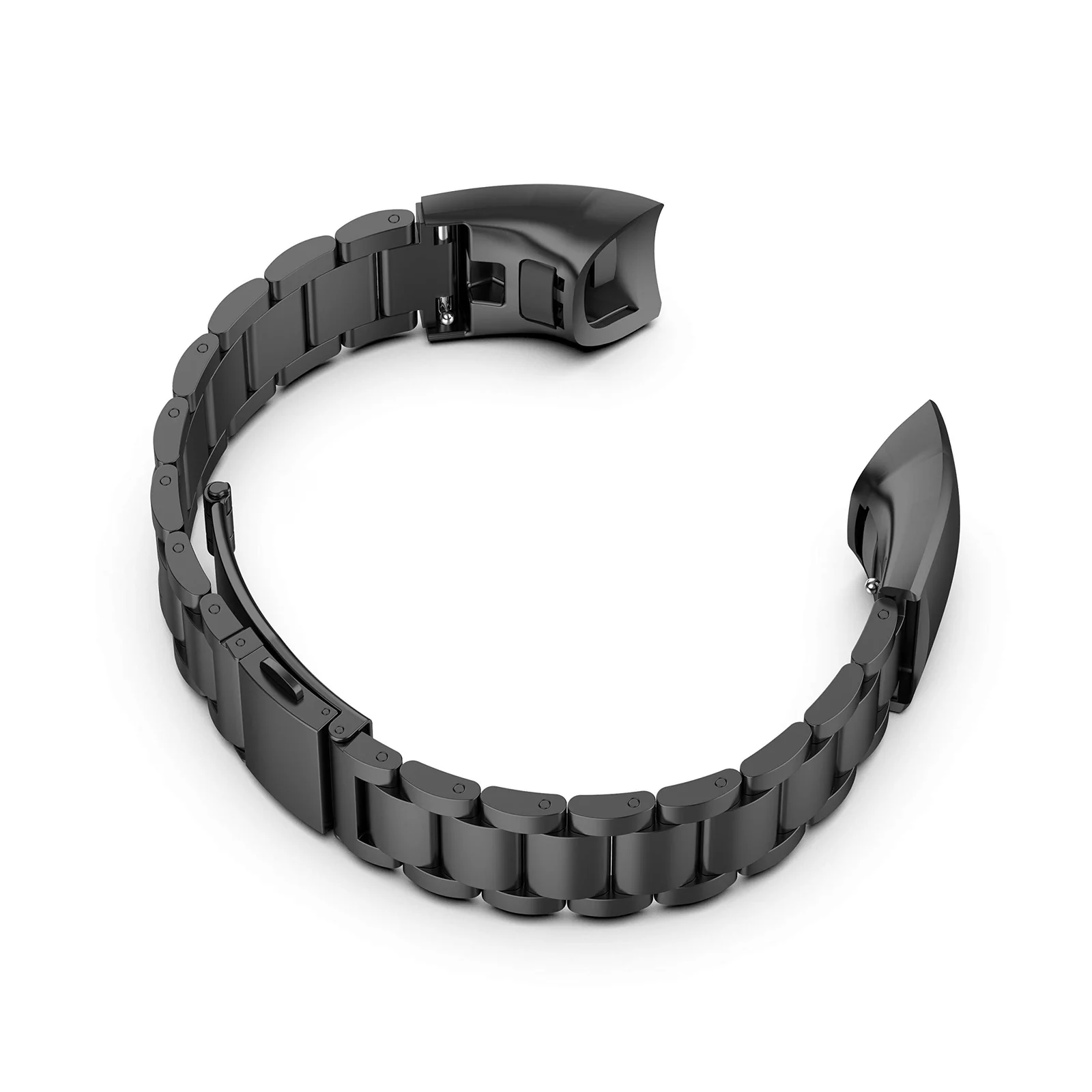 DL3 Mobilak Metal Strap Compatible With HONOR Band 5 and 4 - Adjustable Stainless Steel Buckle Wristband Replacement for Honor Band 5/4 - Black