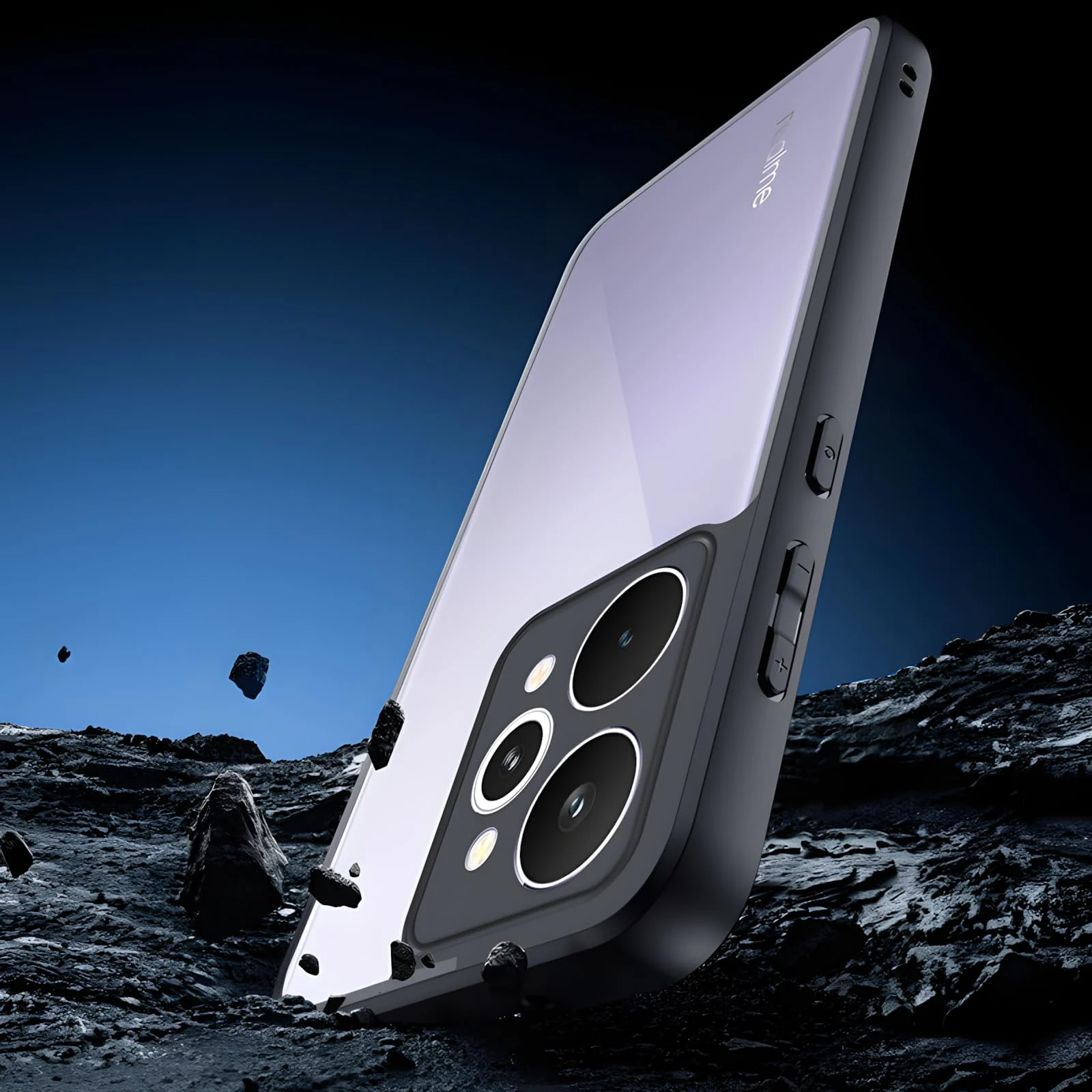 DL3 Mobilak Clear PC and TPU Protective Case for realme 15 Pro 5G with Camera Protection and Military-Grade Protection - Black