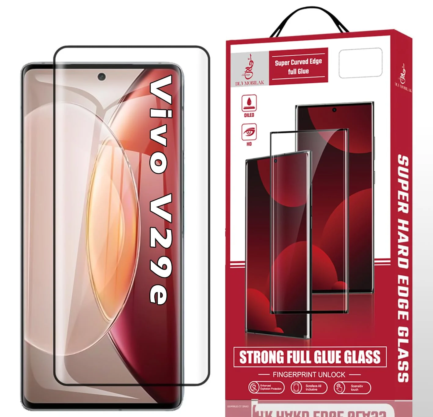 DL3 Mobilak Screen Protector for vivo V29e, Tempered Glass Screen Saver Premium HD Protective, Scratch Resistant, NO-Bubble, 9H Hardness, Full Coverage Film - Clear