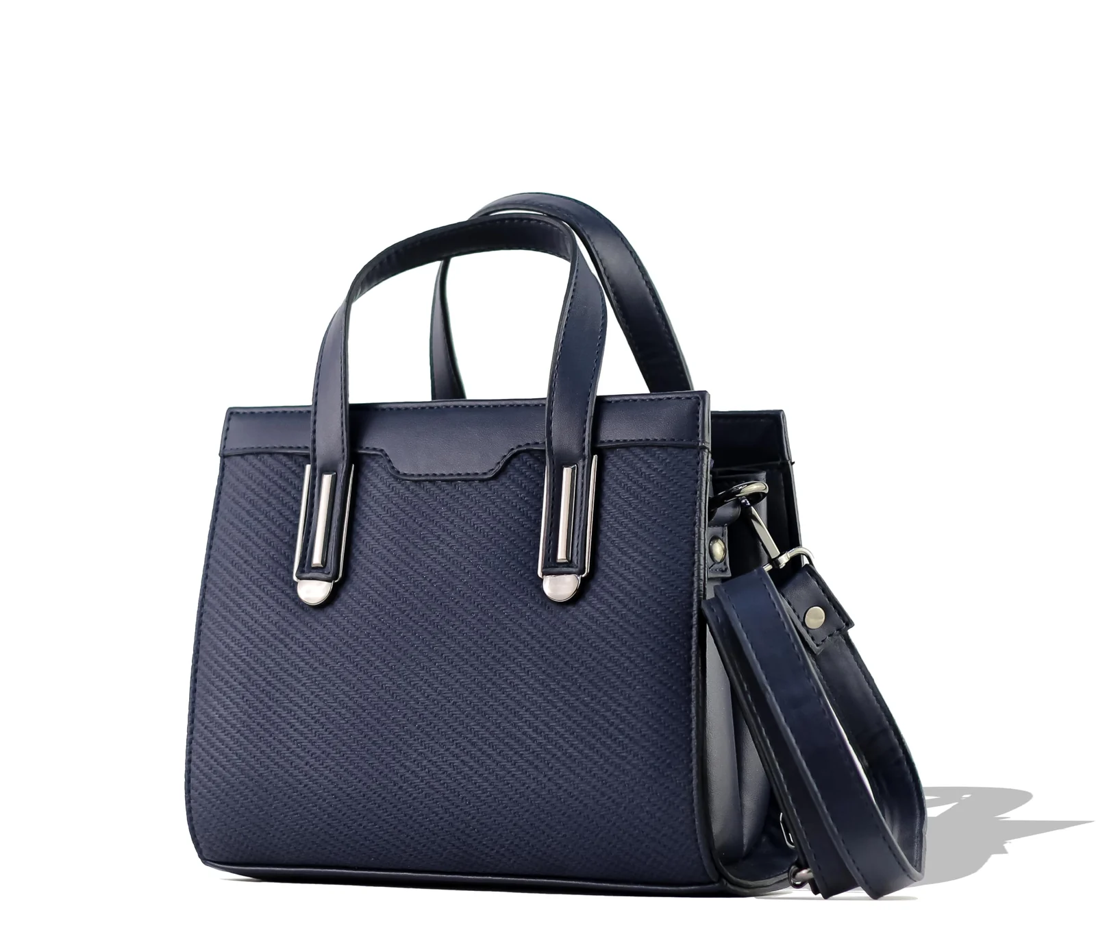 Mobigon Elegant Women’s Handbag with Shoulder Strap, Textured Leather Baguette Purse with Gold Clasp, Magnetic Snap & Zipper Compartments, Structured Top Handle Bag for Work & Daily Use