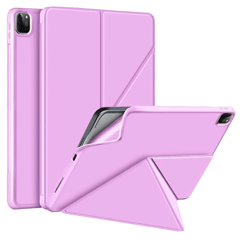 DL3 Mobilak For iPad Pro 11 Inch 2022(4th Gen)/2021(3rd Gen)/2020(2nd Gen) Case, Smart Stand, Pencil Holder, Shockproof Slim Lightweight Leather Cover, Modern Abstract Design - Pastel Violet