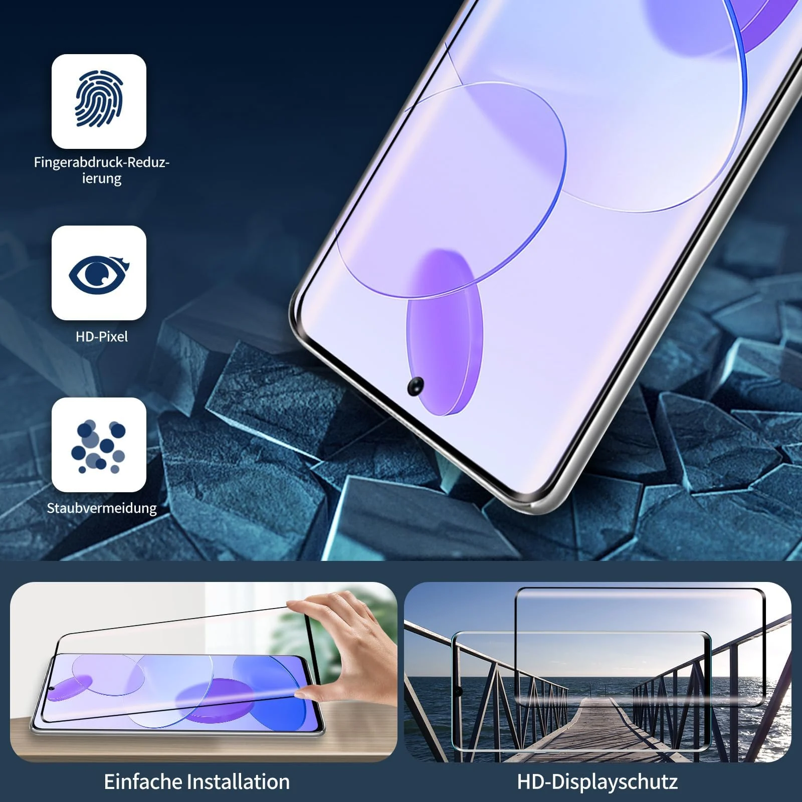 DL3 Mobilak Screen Protector for Honor 50 / Huawei Nova 9, Tempered Glass Screen Saver Premium HD Protective, Scratch Resistant, NO-Bubble, 9H Hardness, Full Coverage Film - Clear