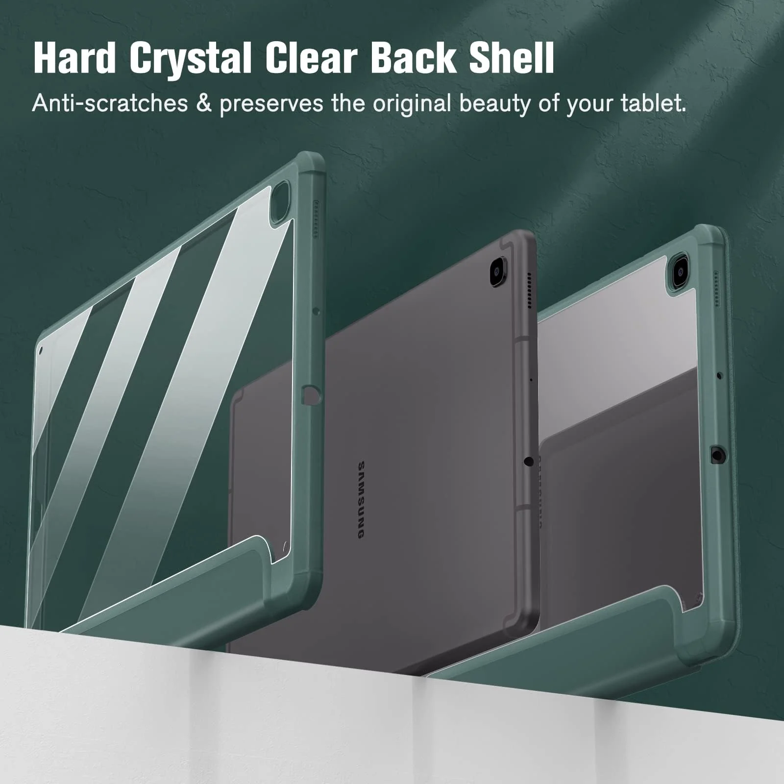 DL3 Mobilak Hybrid Slim Case for Samsung Galaxy Tab S6 Lite 10.4'' 2020 Model SM-P610 (Wi-Fi) SM-P615 (LTE) with S Pen Holder, Cover with Clear Transparent Back Shell, Auto Wake/Sleep - Green