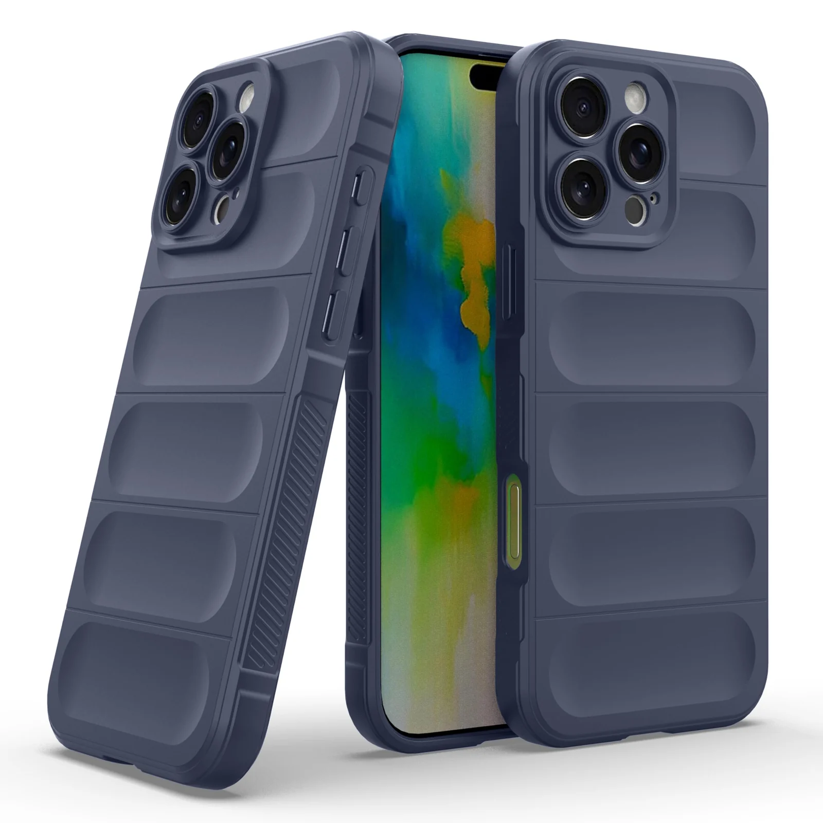 DL3 Mobilak Silicone Case for iPhone 16 Pro 6.3-Inch Heavy Duty Protective [Slim Fit] Shockproof Soft Flexible Protective Design Shock-Absorption TPU Cover With Camera Protection - Blue