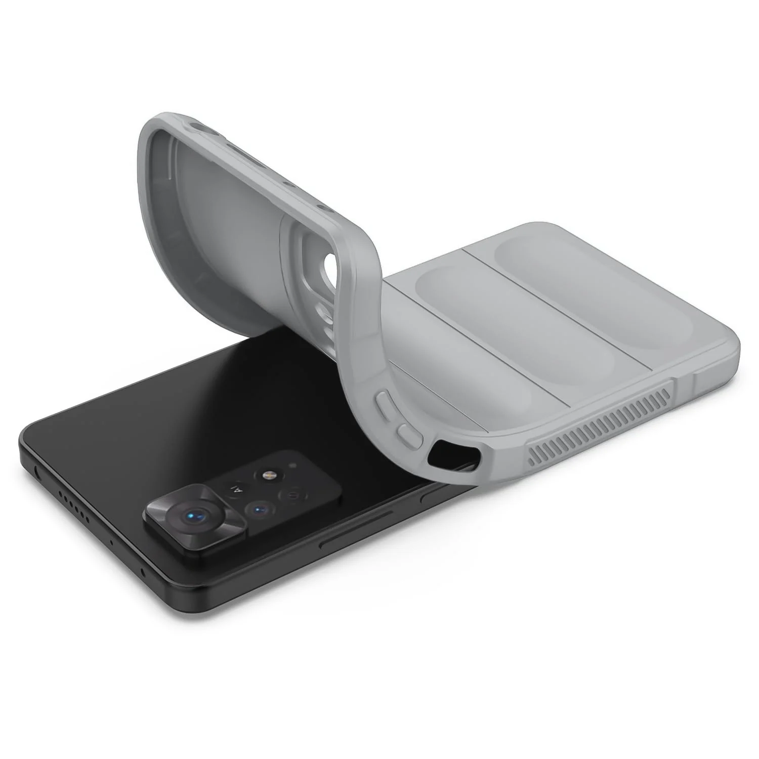 DL3 Mobilak Flexible Silicone and TPU Protective Case with Camera Protection for Xiaomi Redmi Note 11 4G / Note 11S - Gray