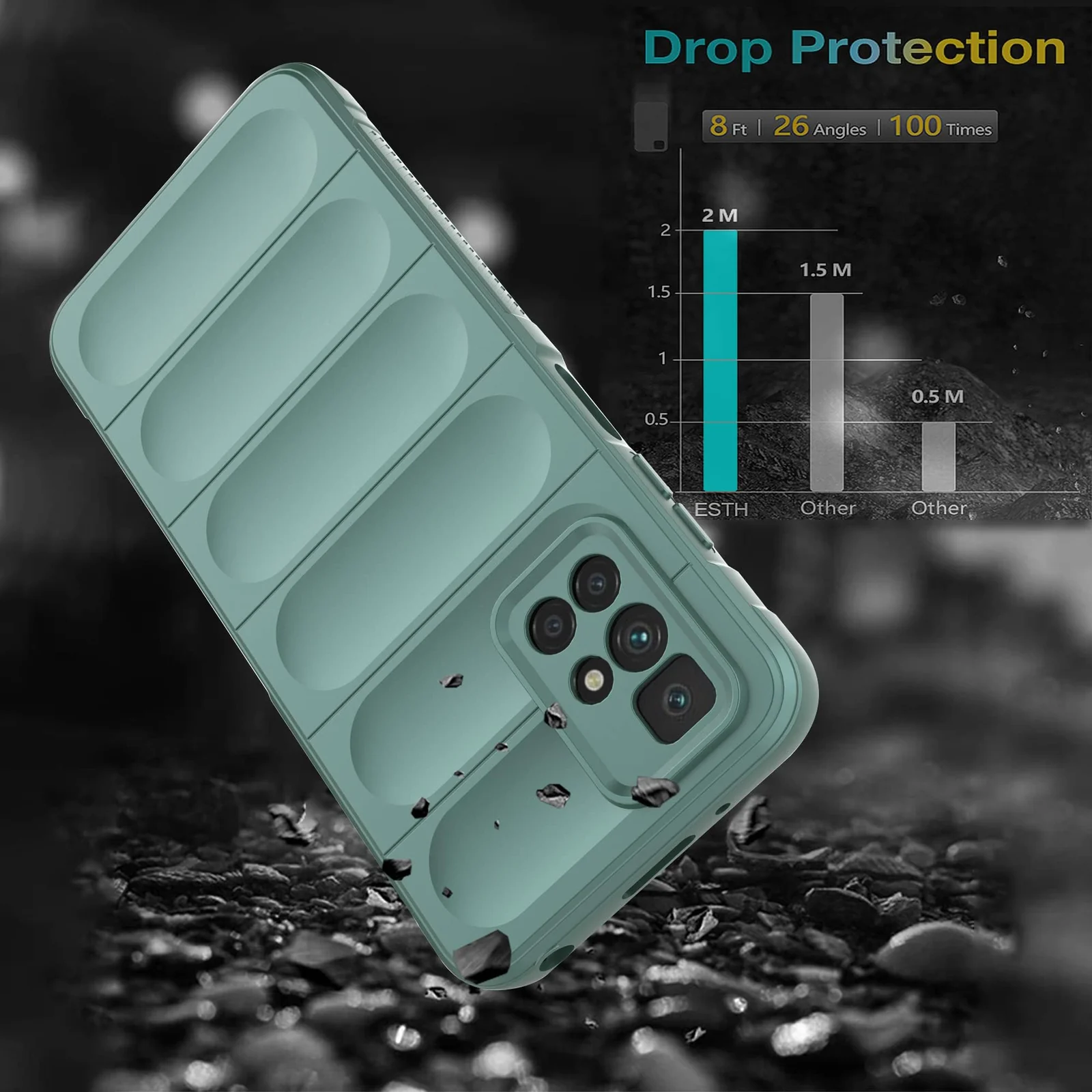 DL3 Mobilak Flexible Silicone and TPU Protective Case with Camera Protection for Xiaomi Redmi 10 4G / Redmi 10 2022 - Green