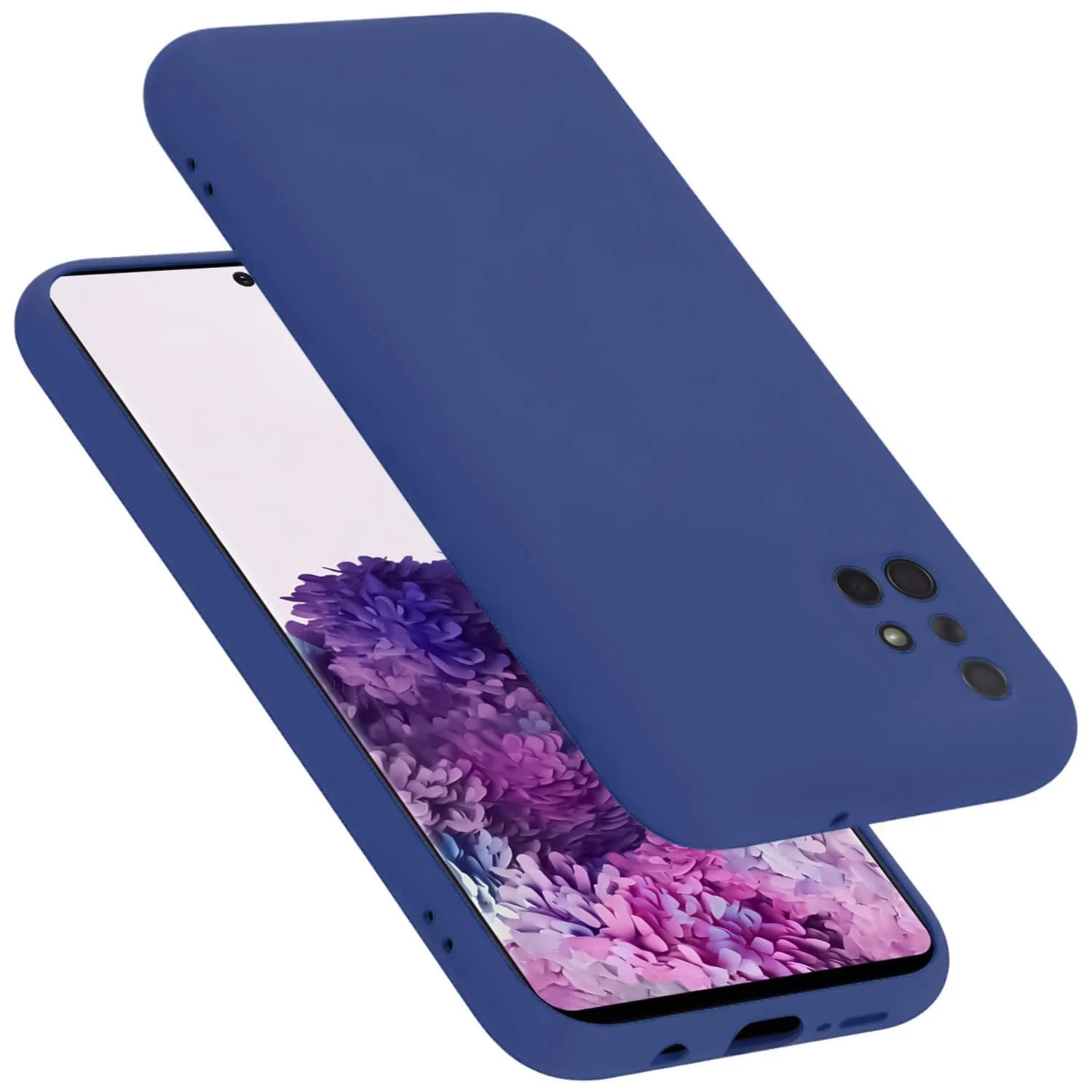 DL3 Mobilak Soft Silicone Protective Case for Samsung Galaxy A71 with Microfiber Lining and Shockproof Design - Blue 1