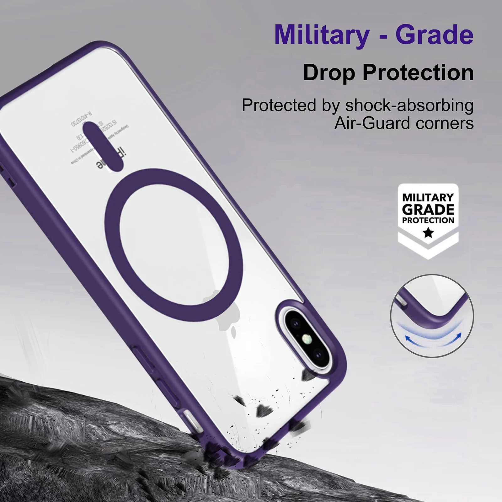 DL3 Mobilak Clear MagSafe-Compatible TPU Case for iPhone XS Max - Deep Purple