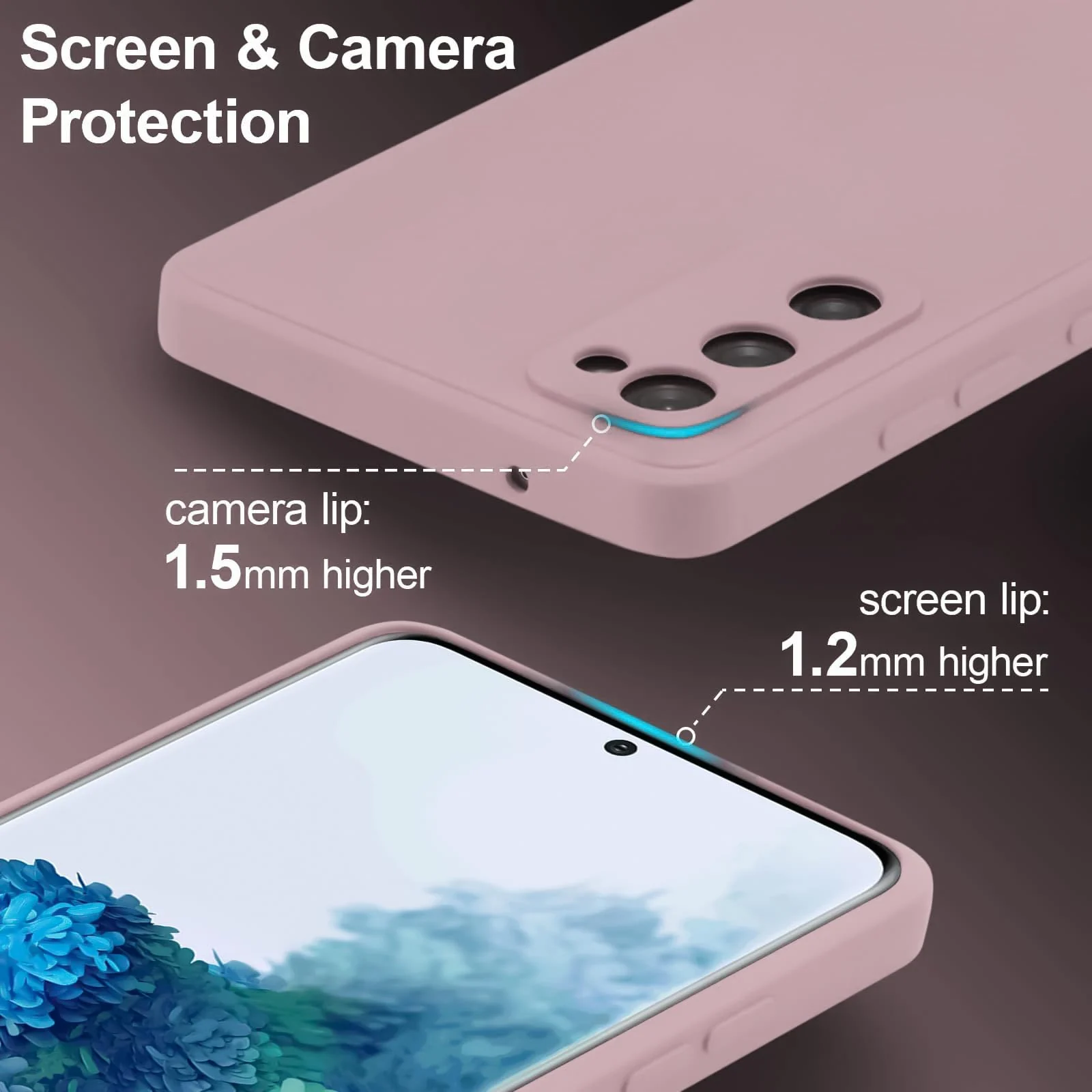 DL3 Mobilak Liquid Silicone Case for Samsung Galaxy S20 FE, Not compatible with MagSafe, Supports wireless charging, Camera protection - Cashmere